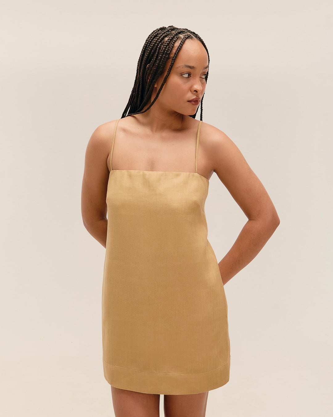 Vestido Alice Mini Linho Bege Satu