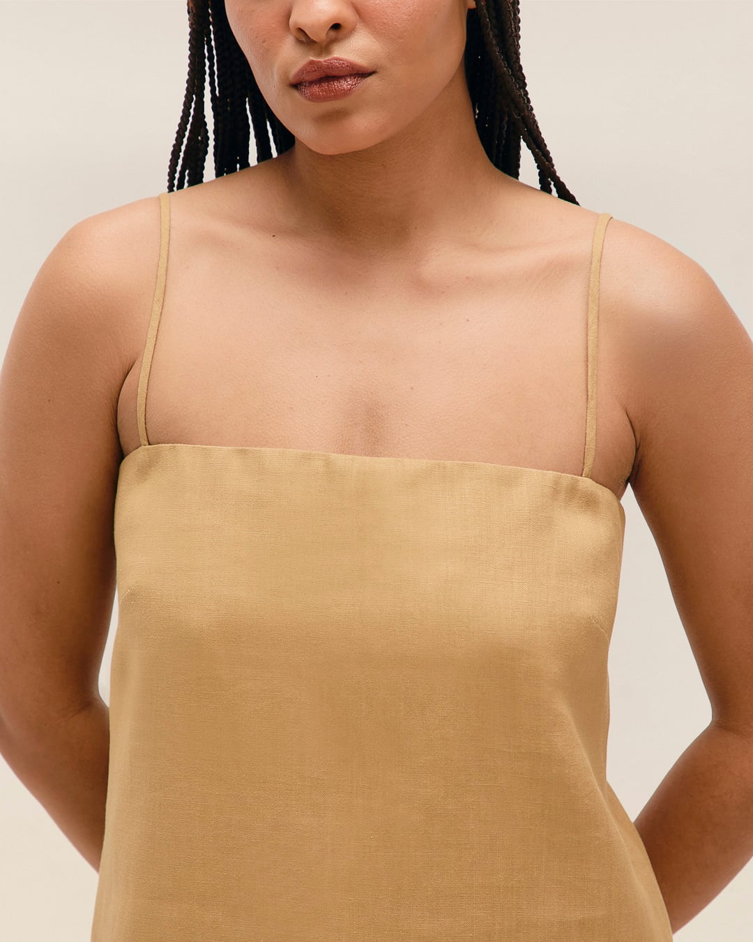 Vestido Alice Mini Linho Bege Satu
