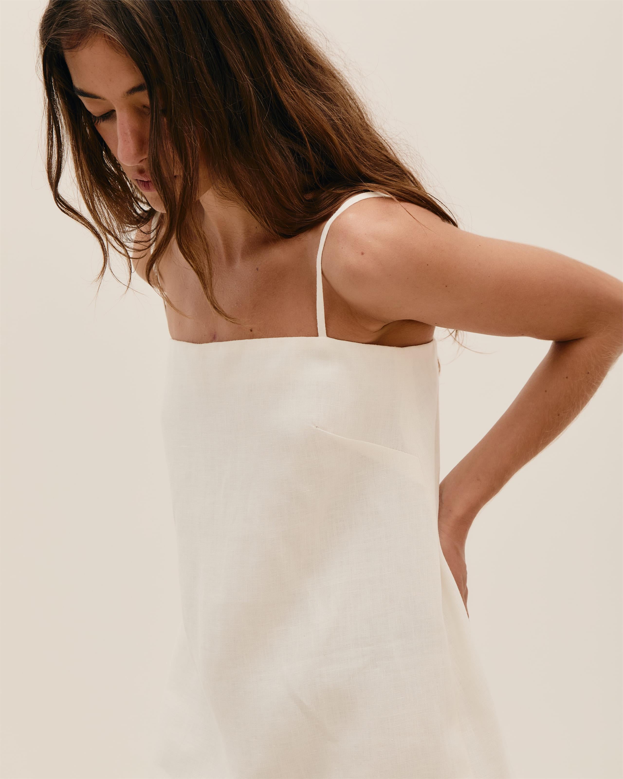 Vestido Alice Mini Linho Off-White