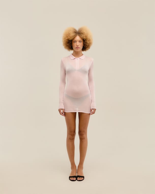 Vestido Amelia Tricot Rosa Mosqueta