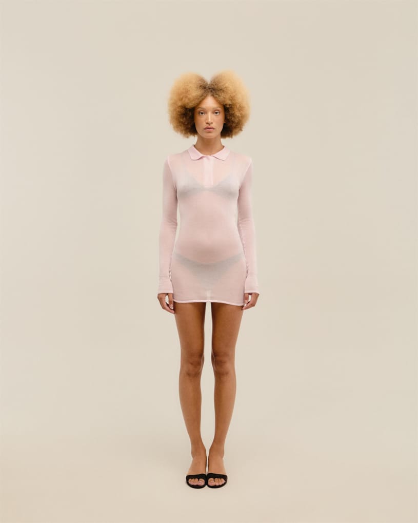 Vestido Amelia Tricot Rosa Mosqueta