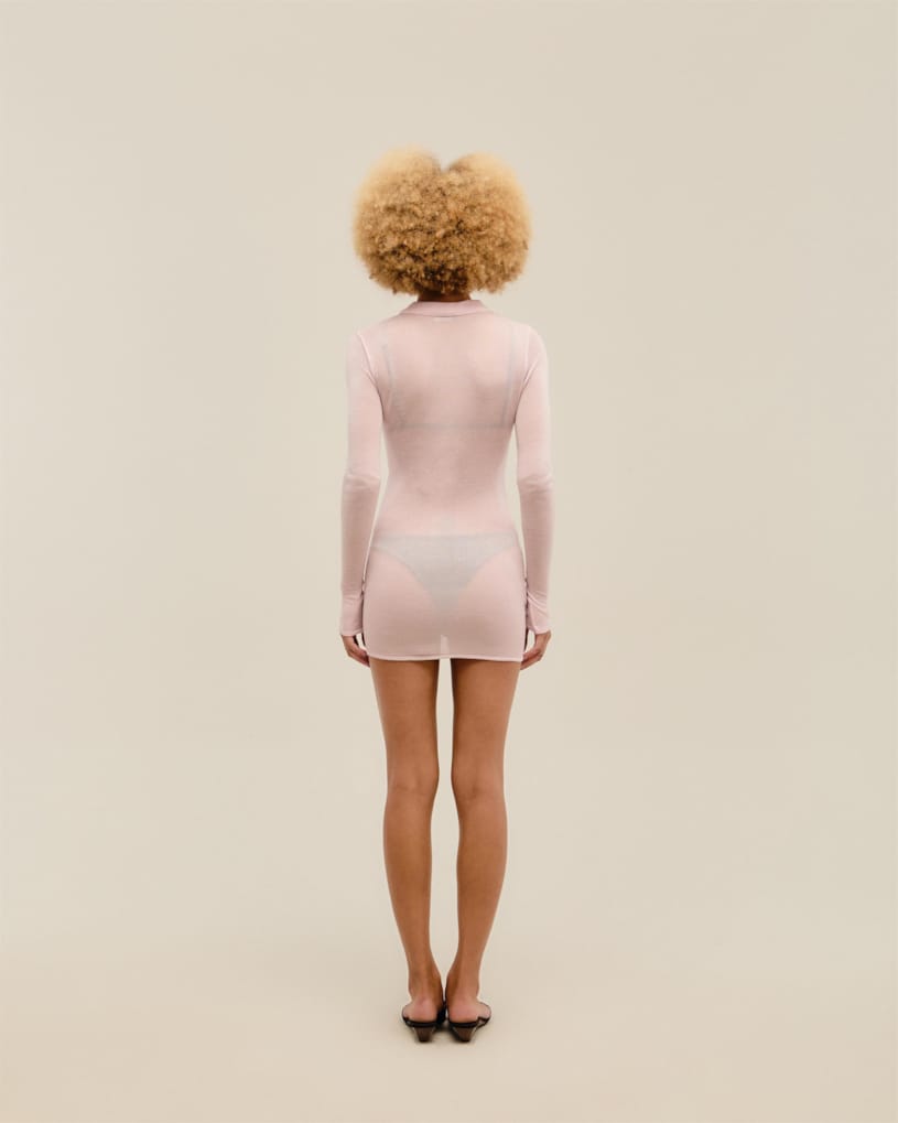 Vestido Amelia Tricot Rosa Mosqueta