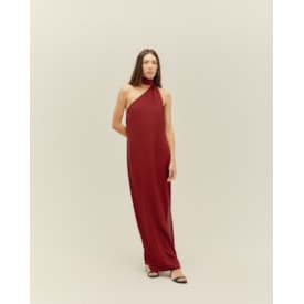 Haight — Vestido Angelina Longo Vinho Marsala