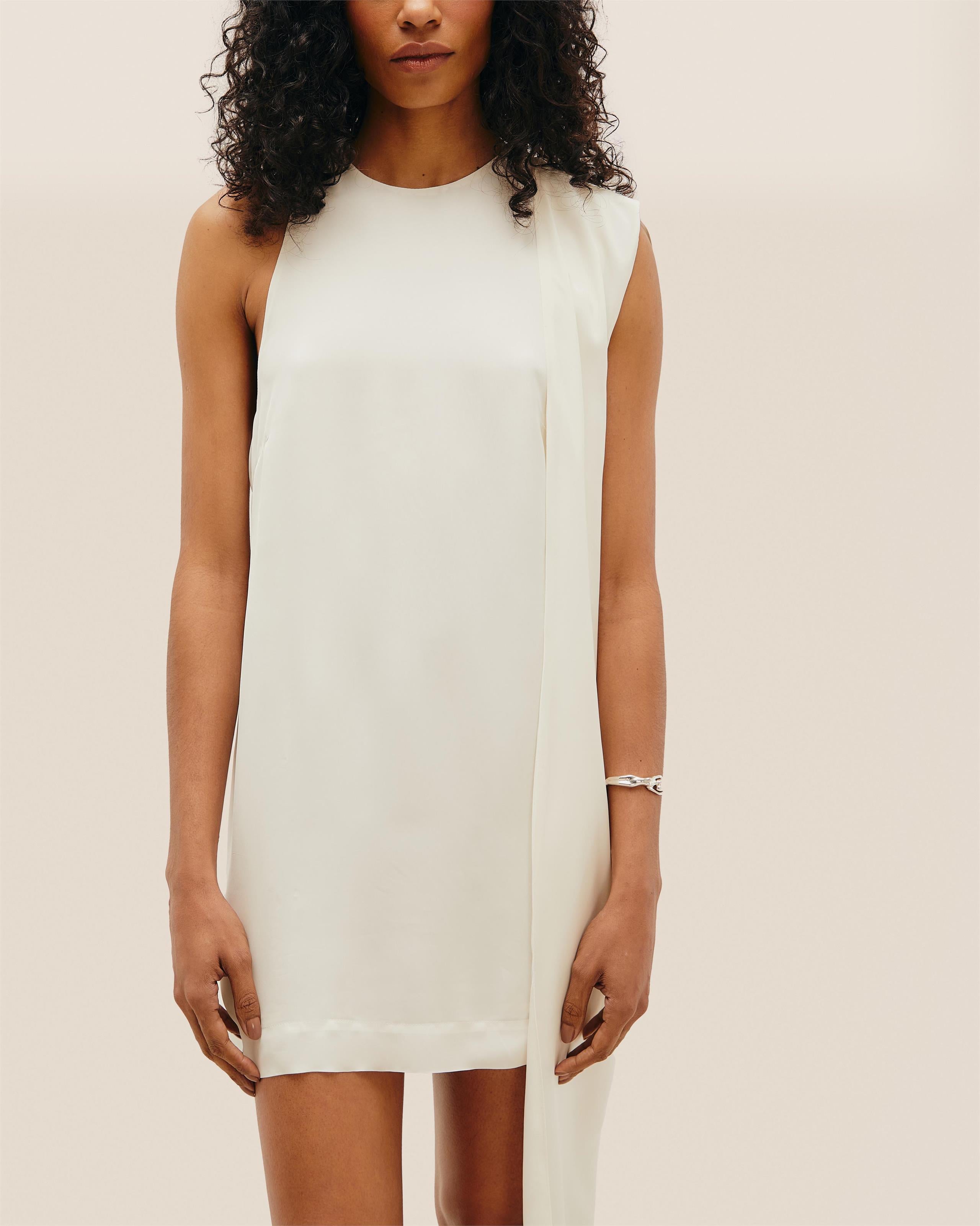 Vestido Assimetrico Curto Off-White