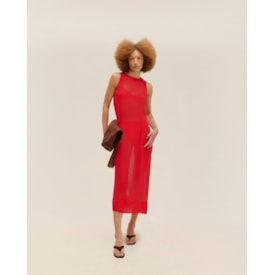Haight — Vestido Barbara Seda Vermelho Desvio