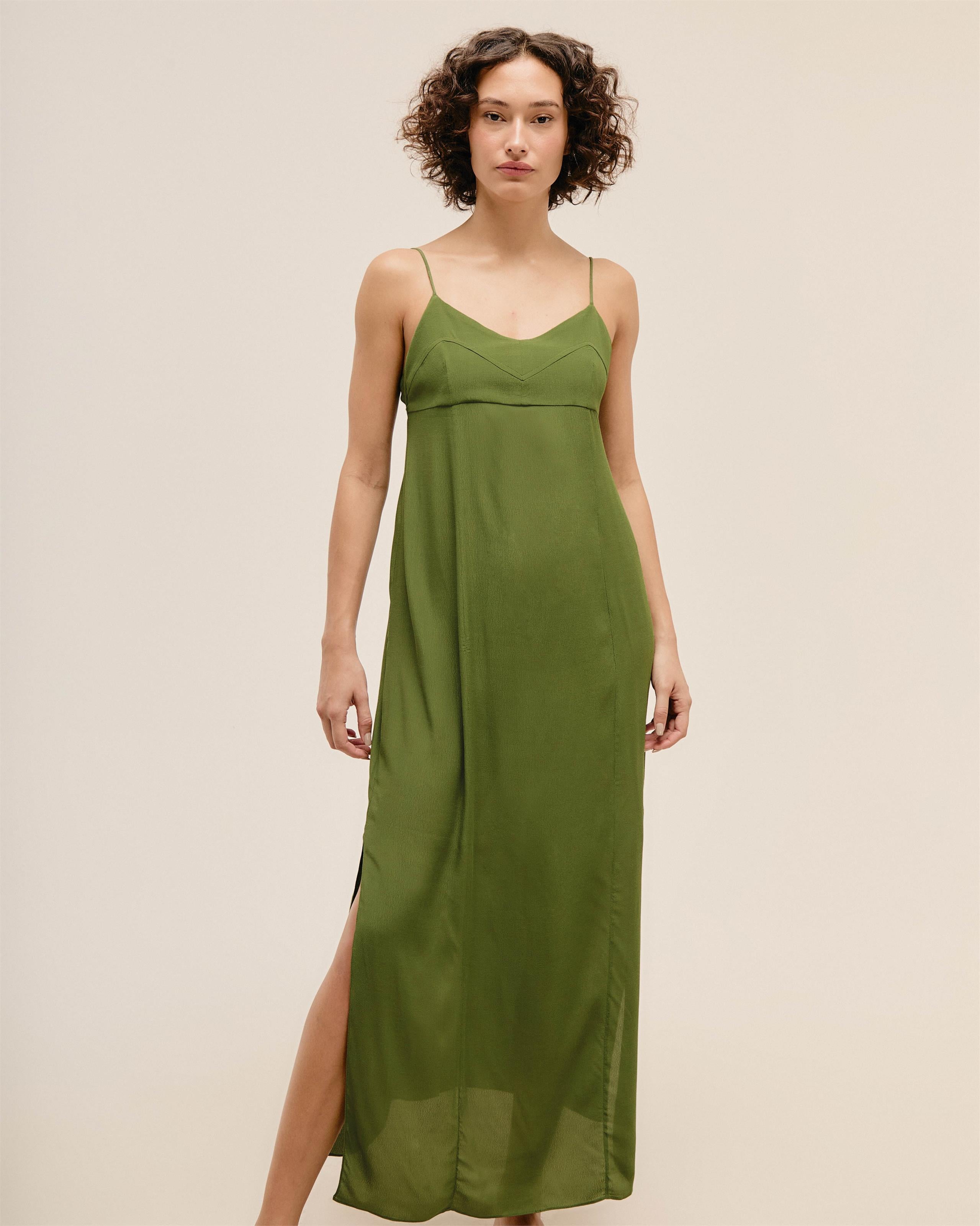Vestido Beca Verde