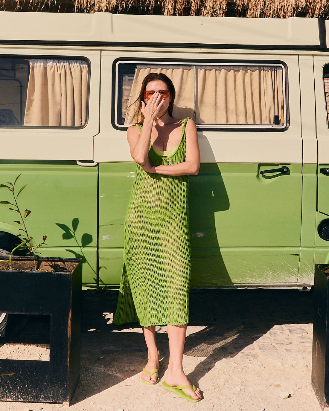 Vestido Beth Tricot Verde Palma