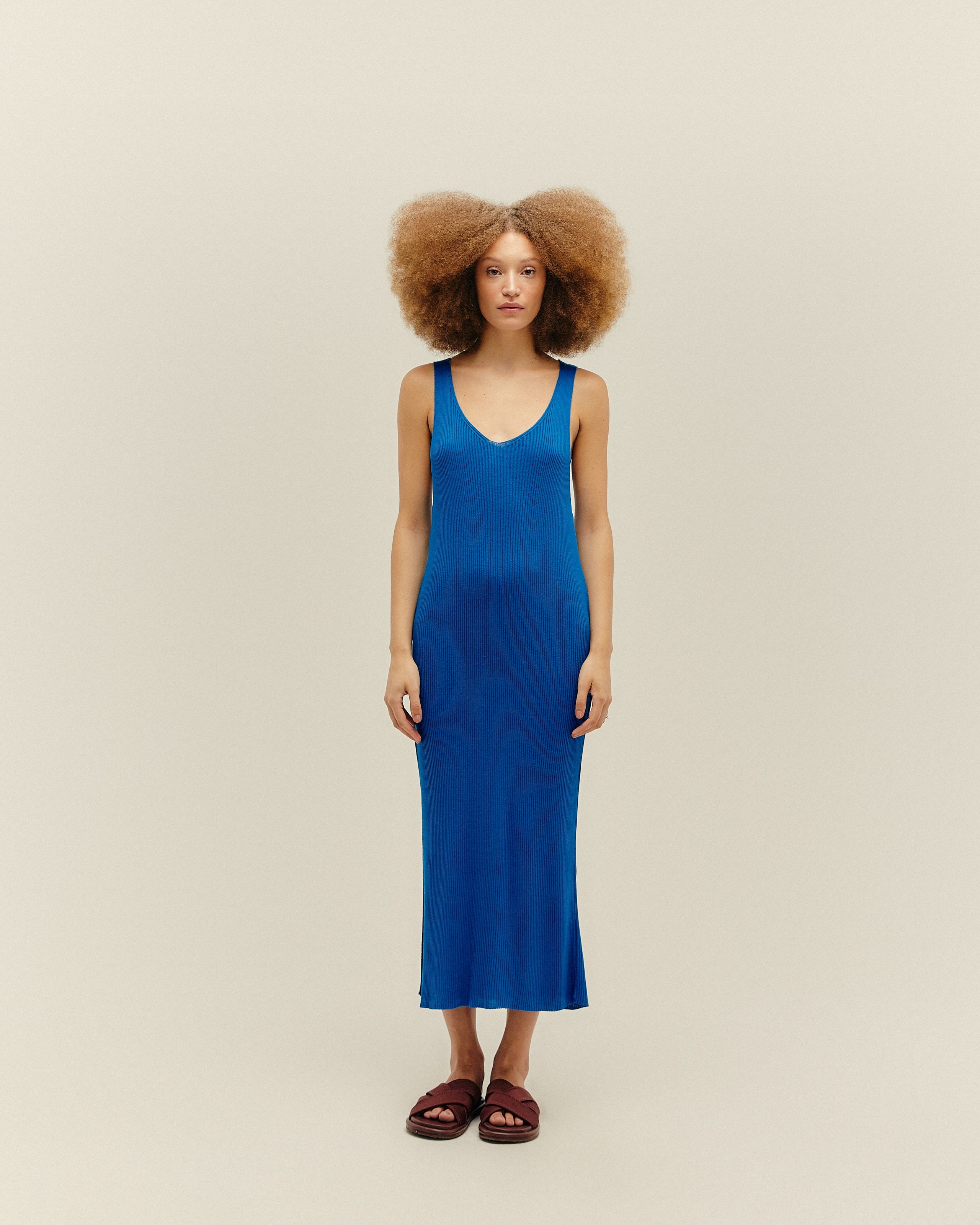 Vestido Bia Tricot Azul Cobalto