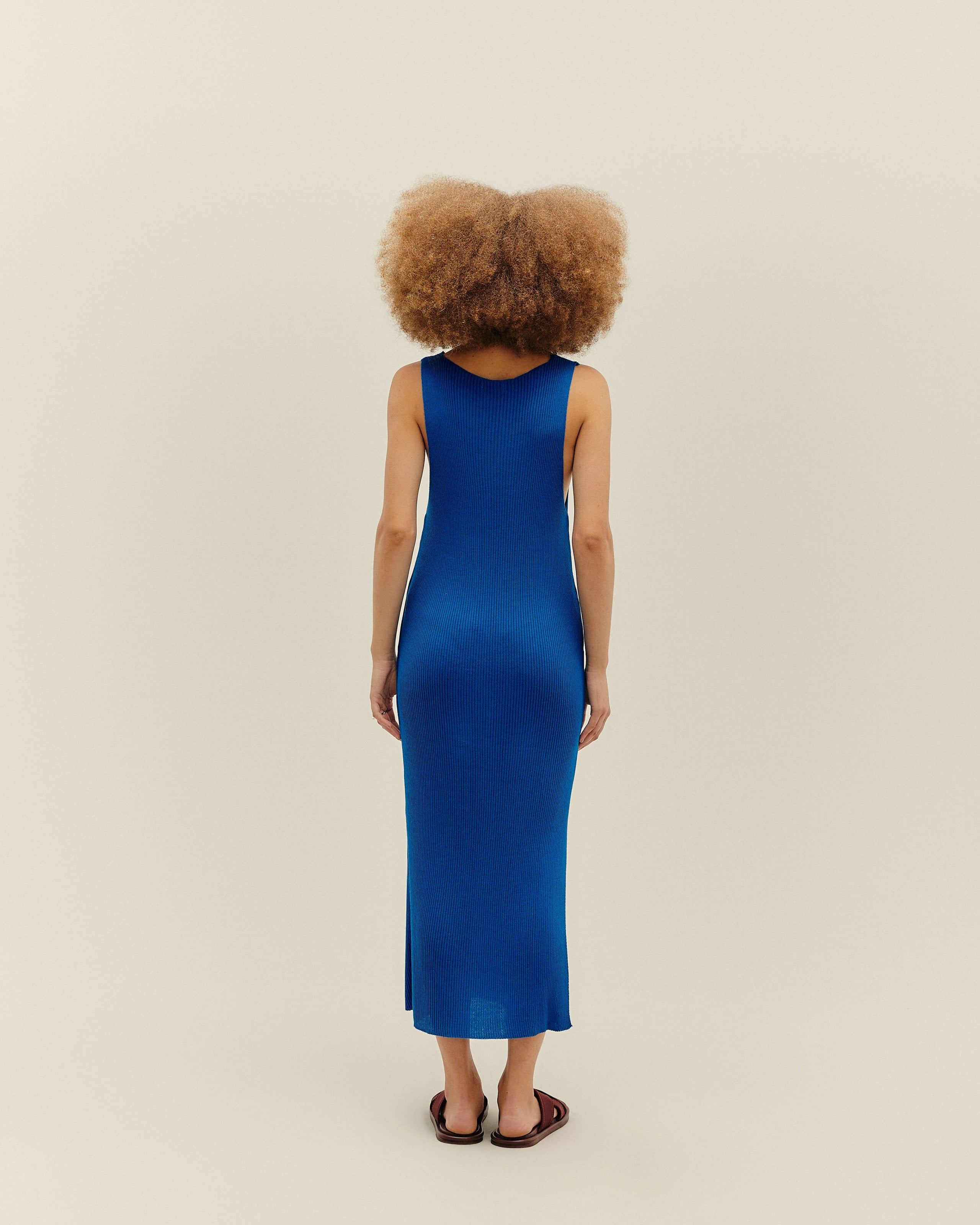 Vestido Bia Tricot Azul Cobalto