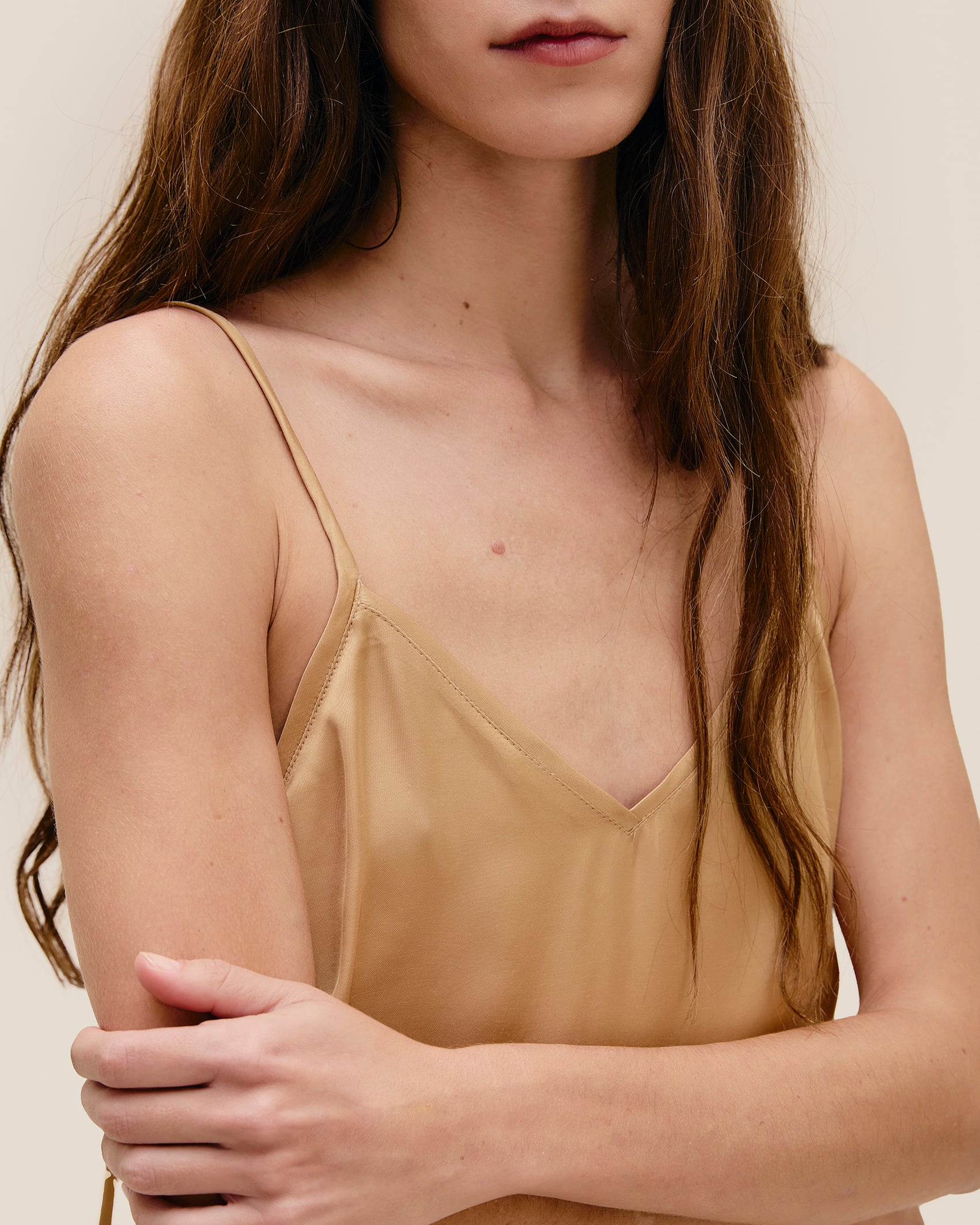 Vestido Camisola Mini Bege