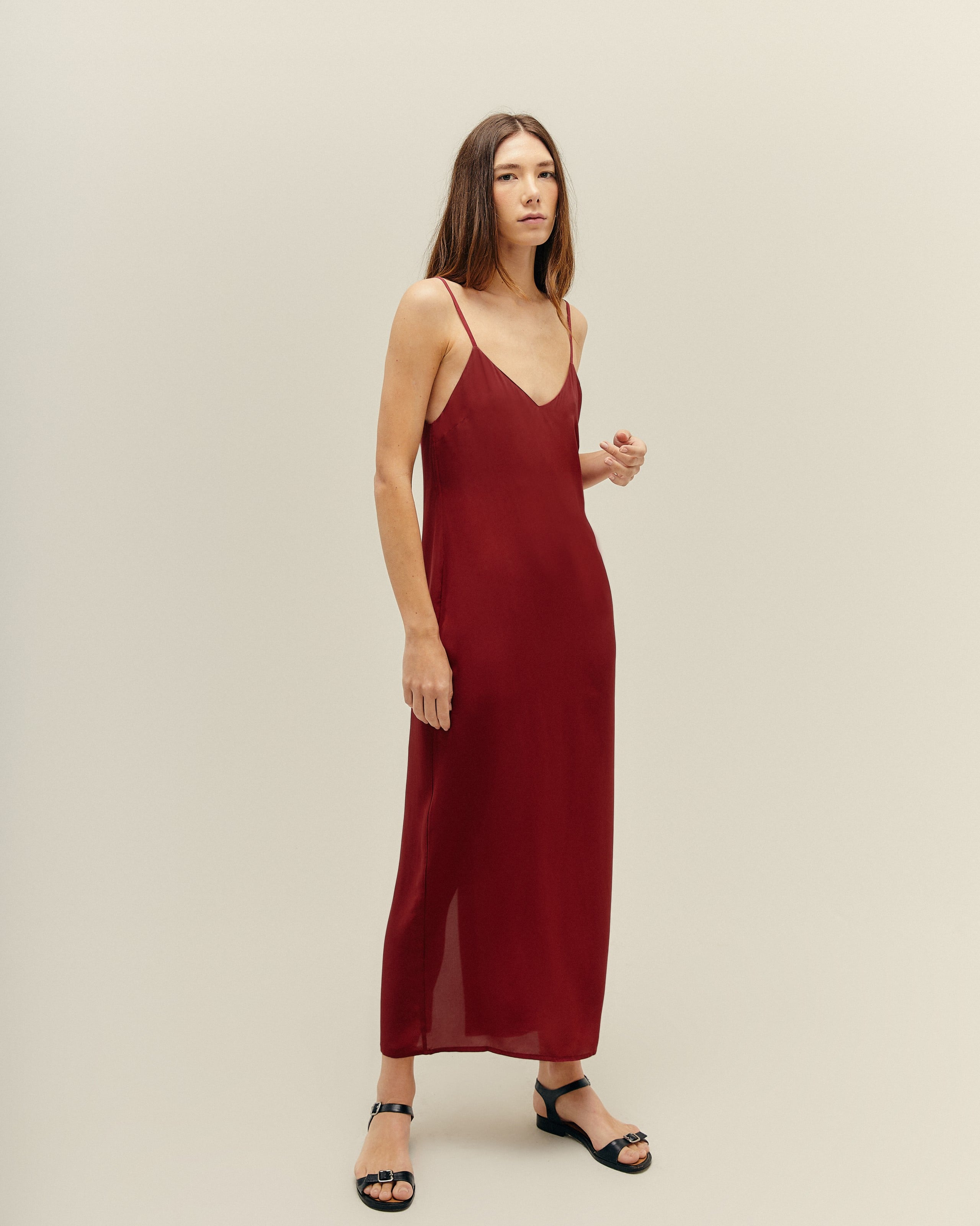 Vestido Camisola Vinho Marsala