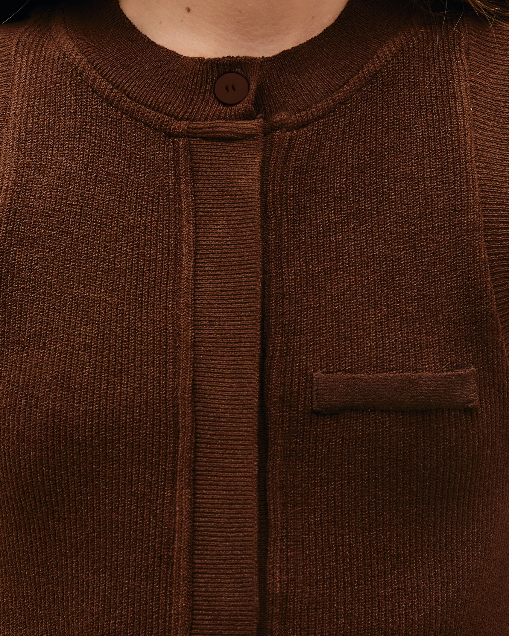 Vestido Carolina Tricot Marrom Brauna