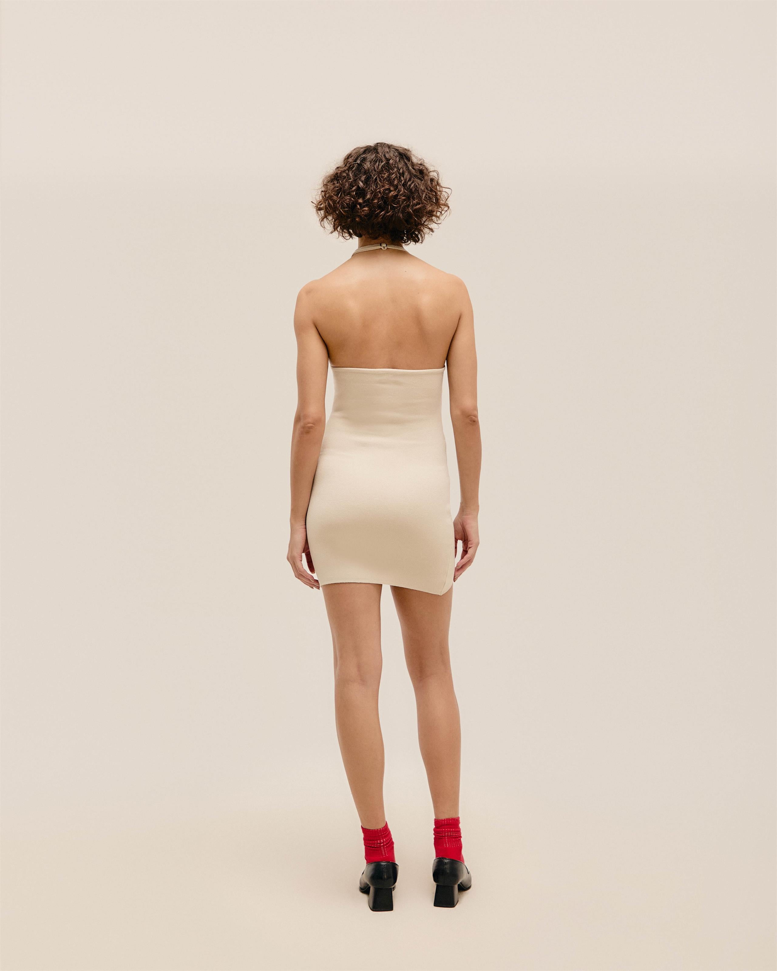 Vestido Cintia Tricot Bege
