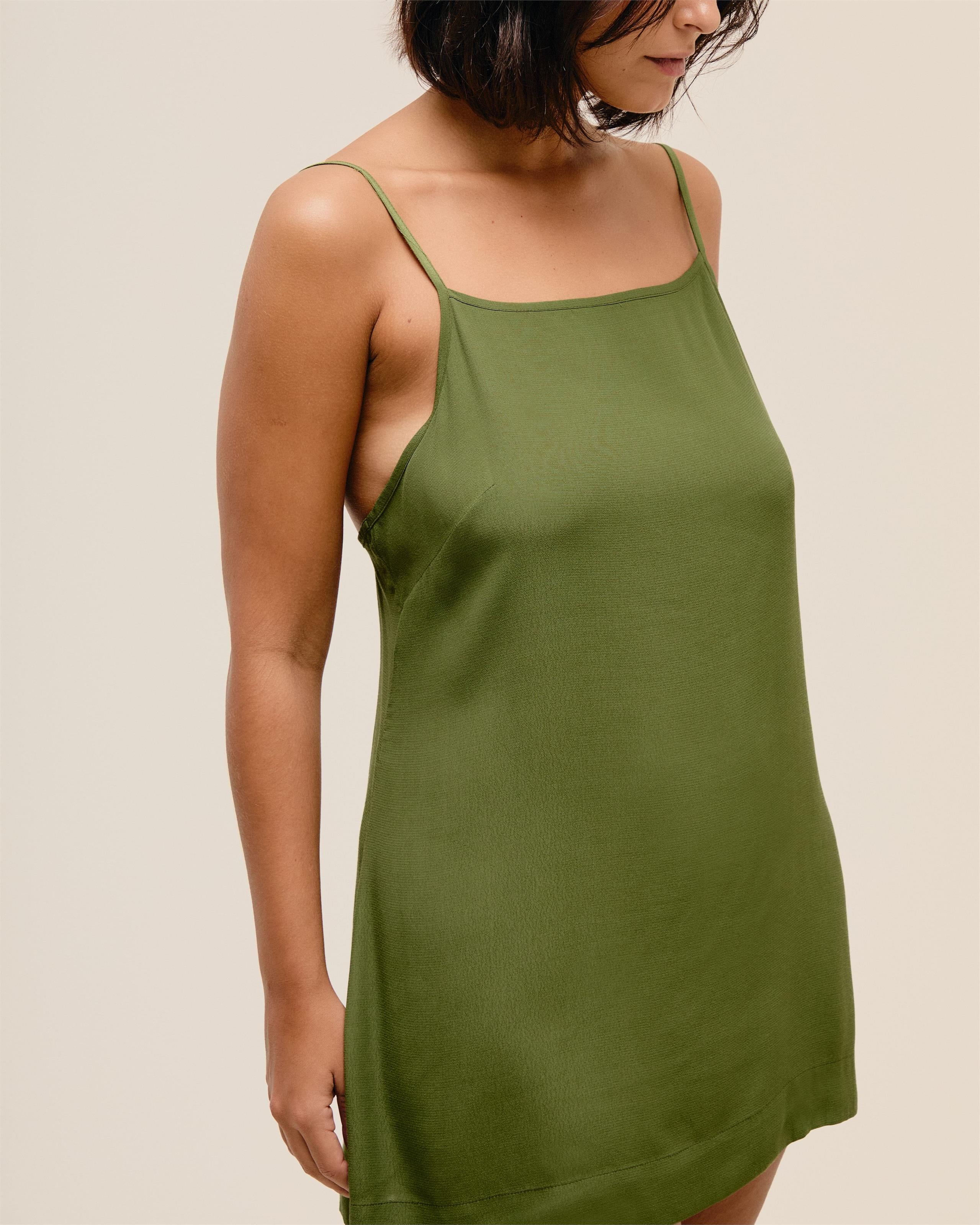 Vestido Clara Mini Verde Oliva