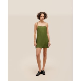 Haight — Vestido Clara Mini Verde Oliva