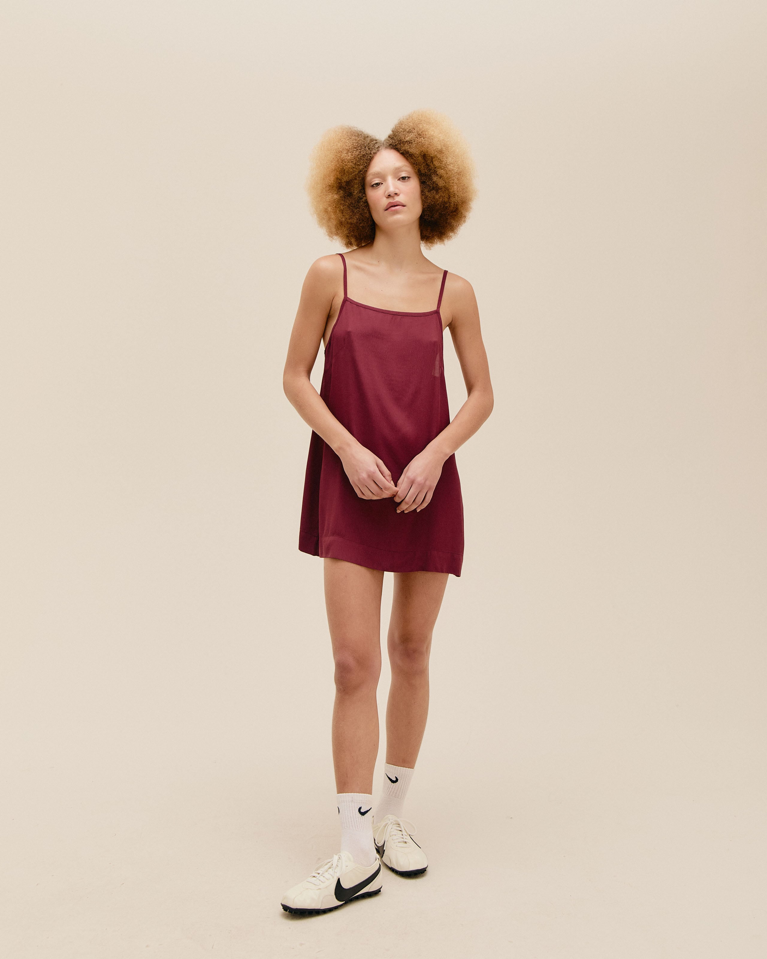 Vestido Clara Mini Vinho Marsala