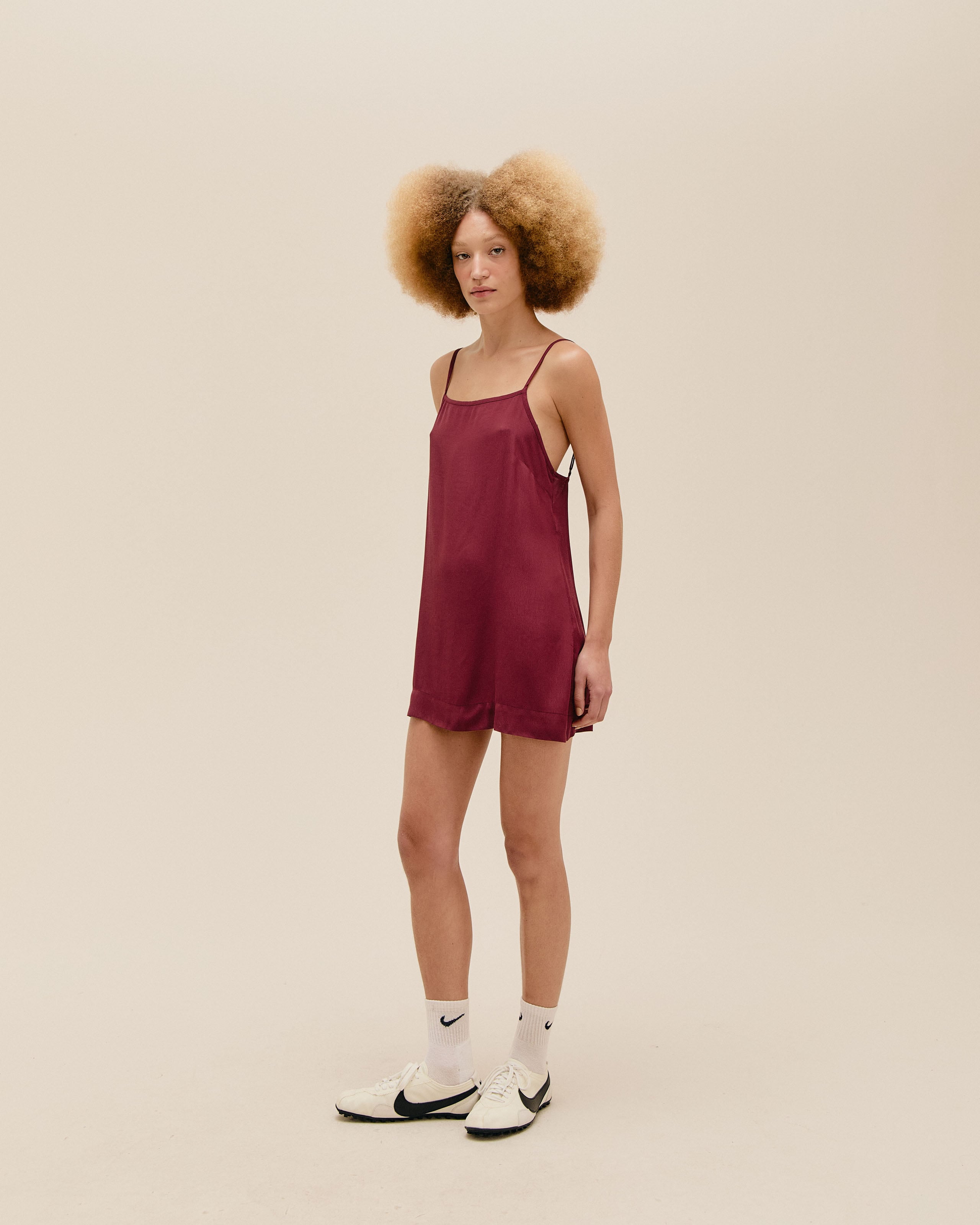 Vestido Clara Mini Vinho Marsala