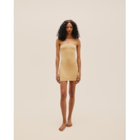 Haight — Vestido Combinação Reta Bege Satu