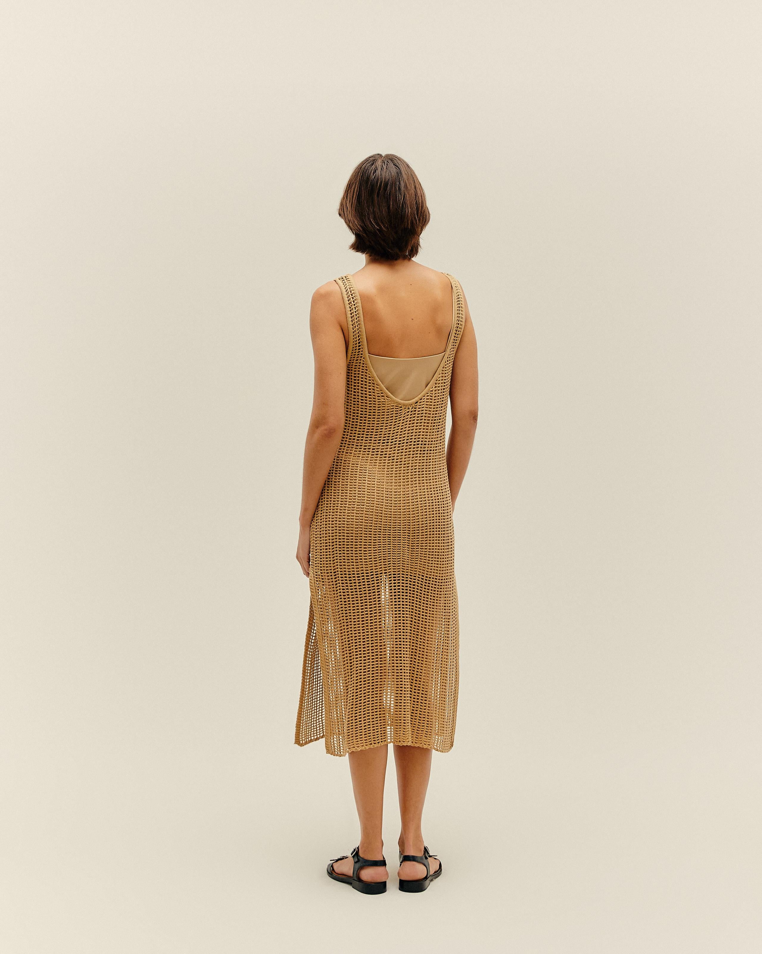 Vestido Combinação v Bege Satu