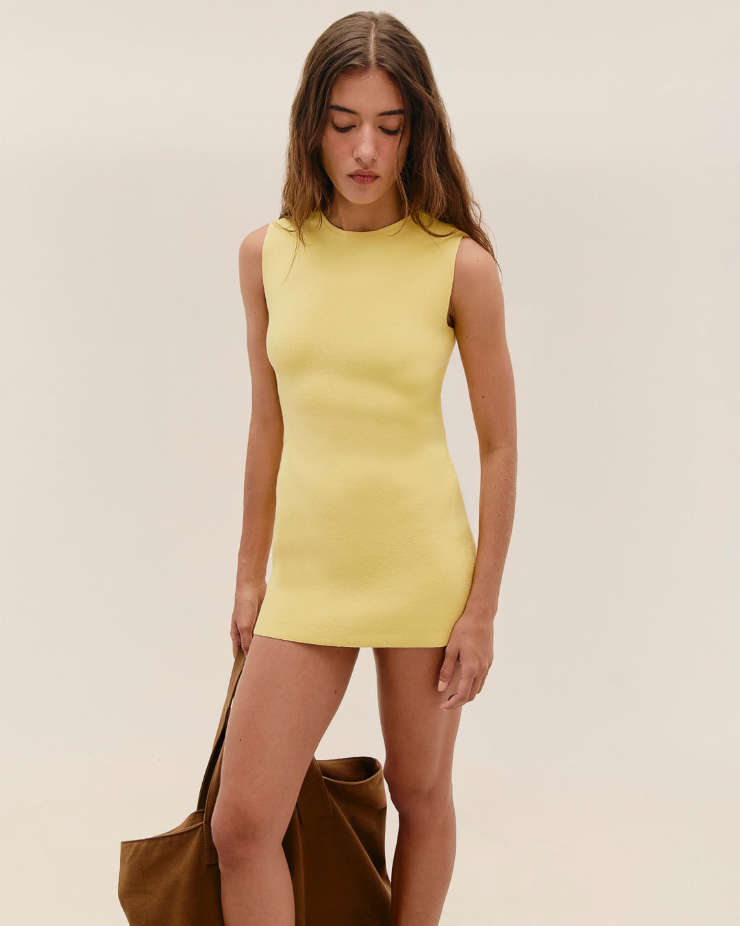 Vestido Eva Tricot Amarelo Feixe