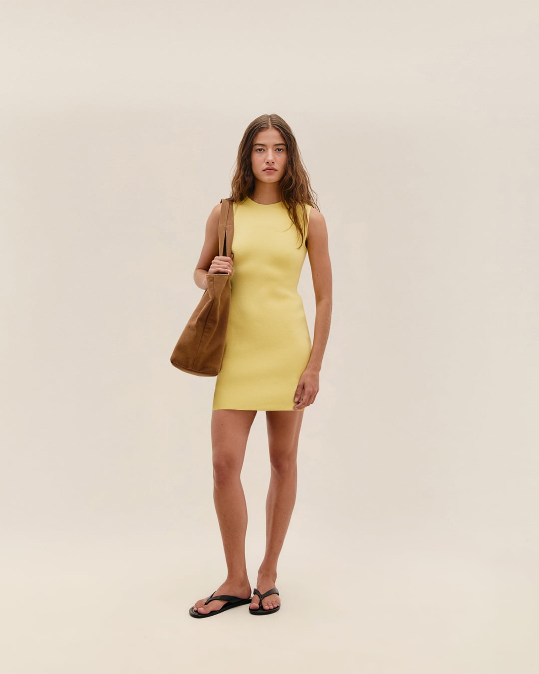 Vestido Eva Tricot Amarelo Feixe