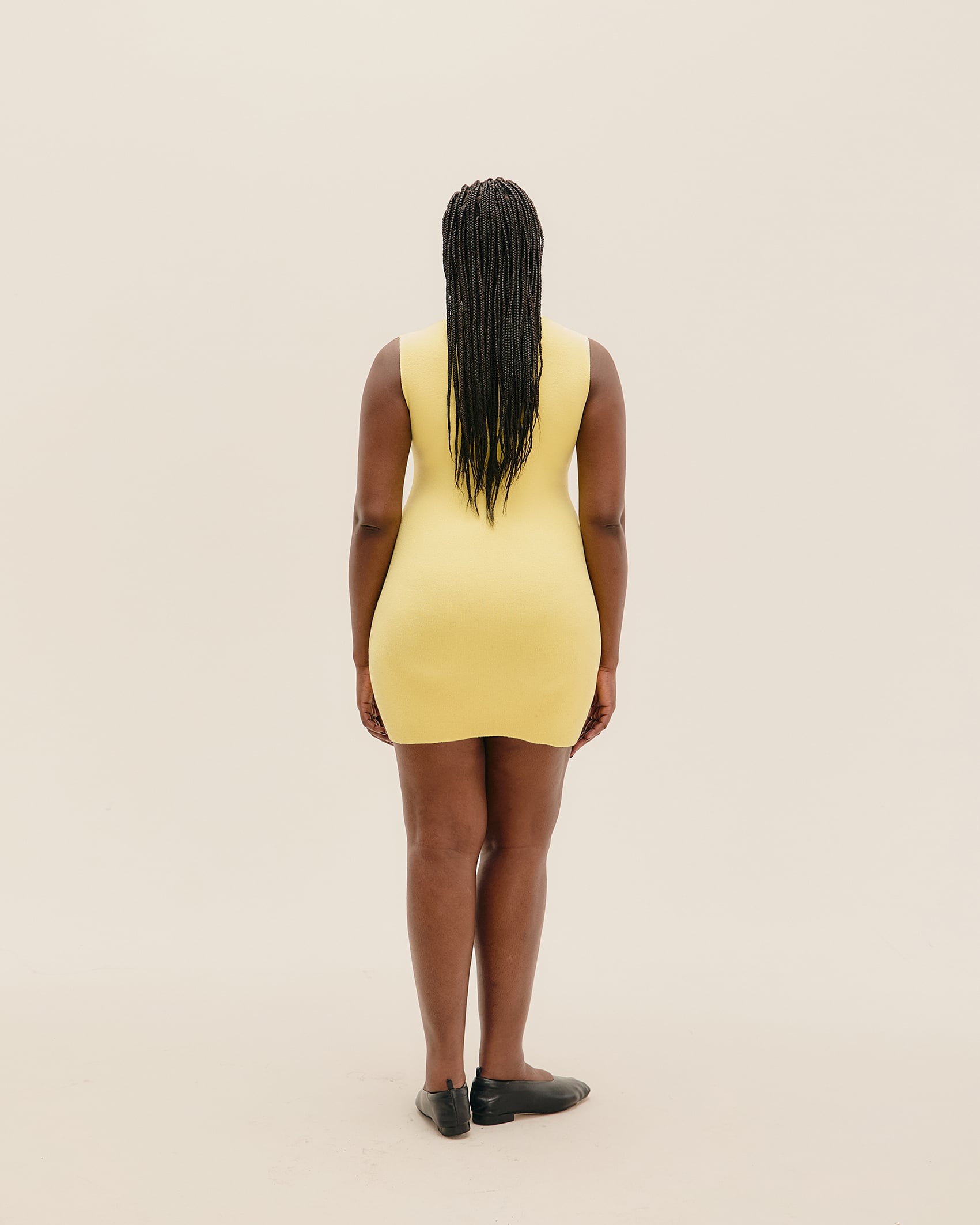 Vestido Eva Tricot Amarelo Feixe