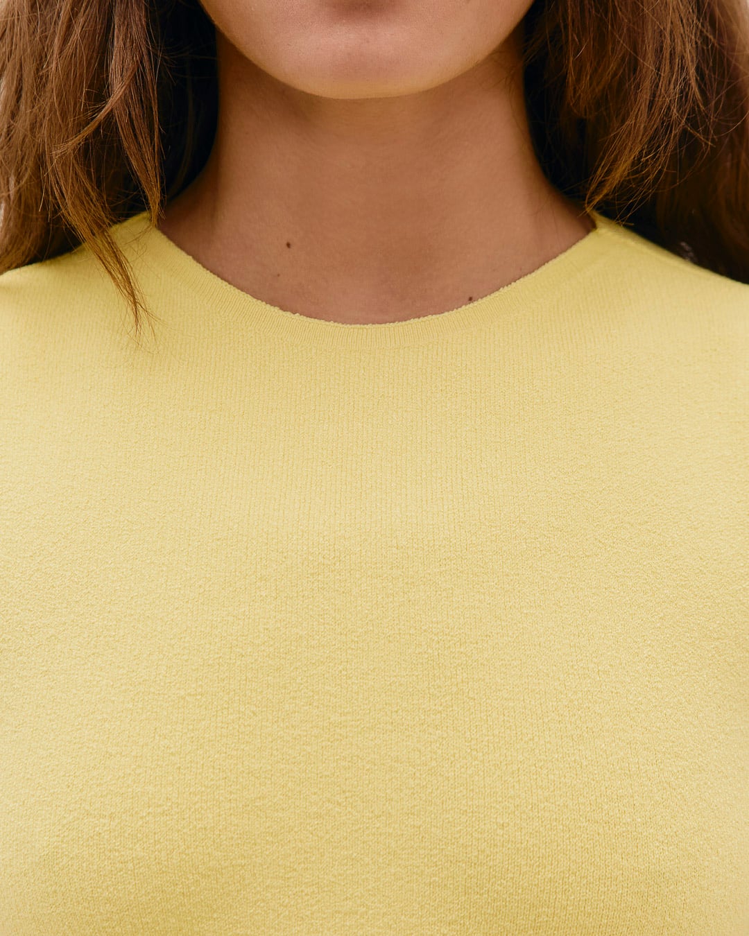 Vestido Eva Tricot Amarelo Feixe