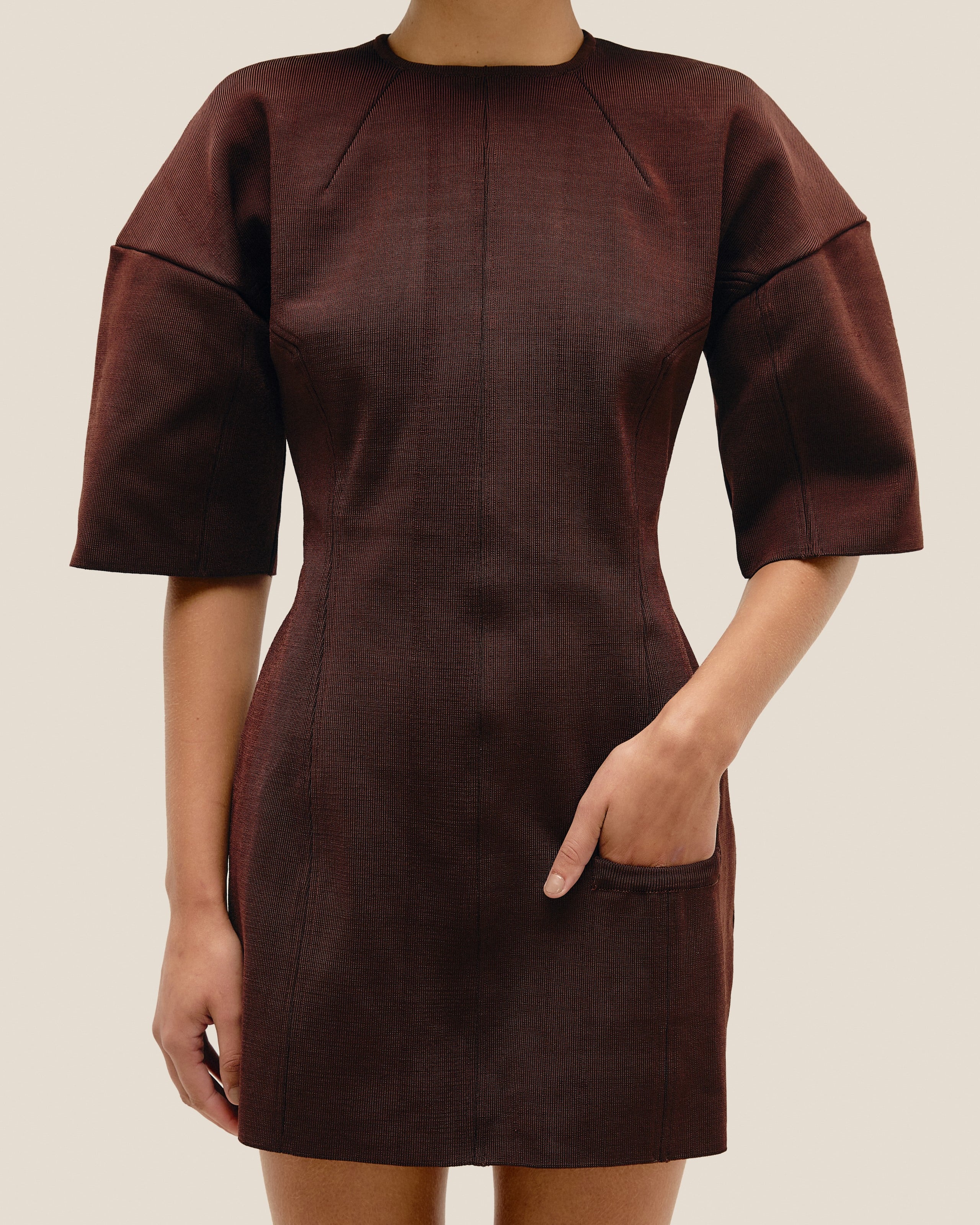 Vestido Hannah Tricot Marrom Brauna