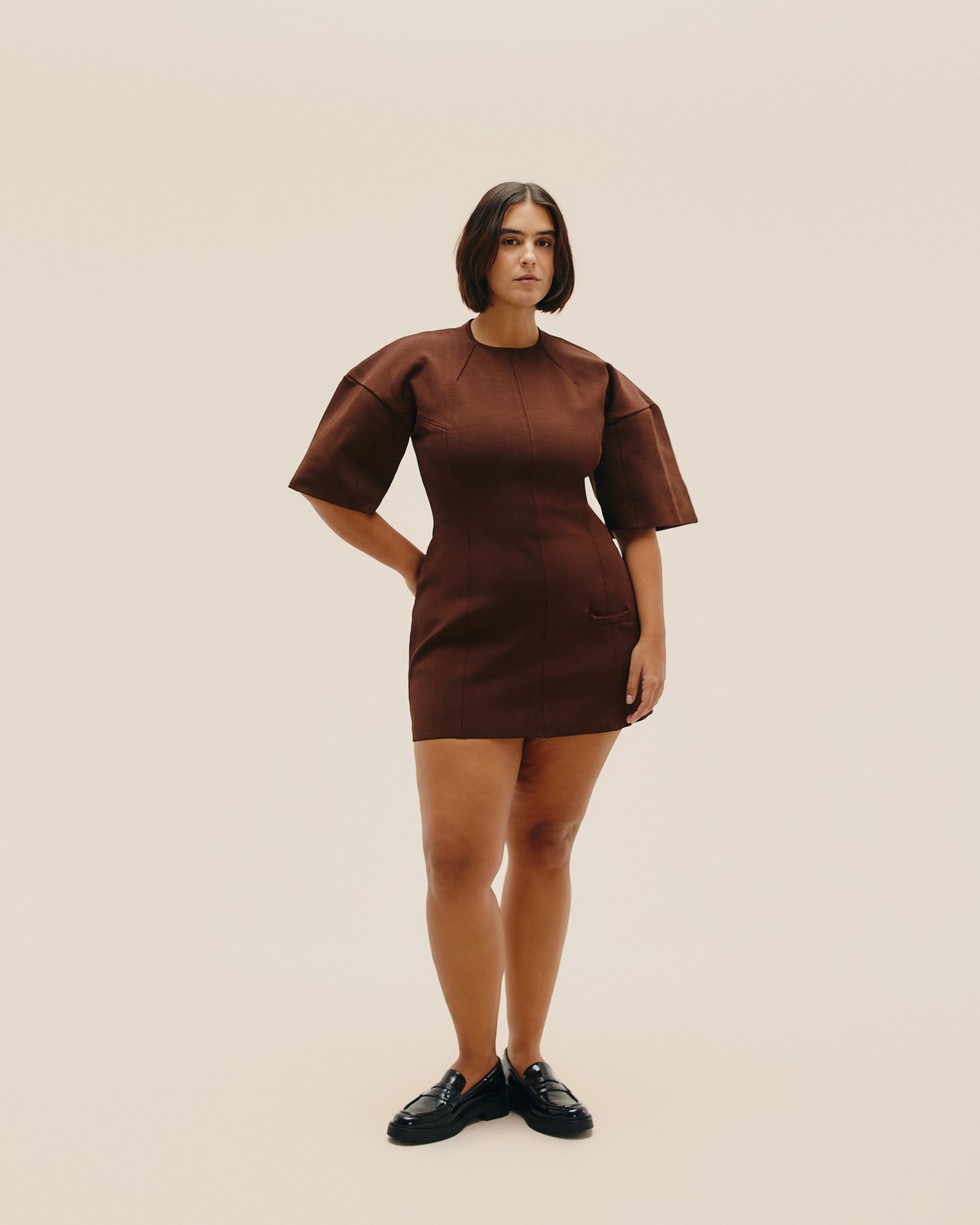 Vestido Hannah Tricot Marrom Brauna