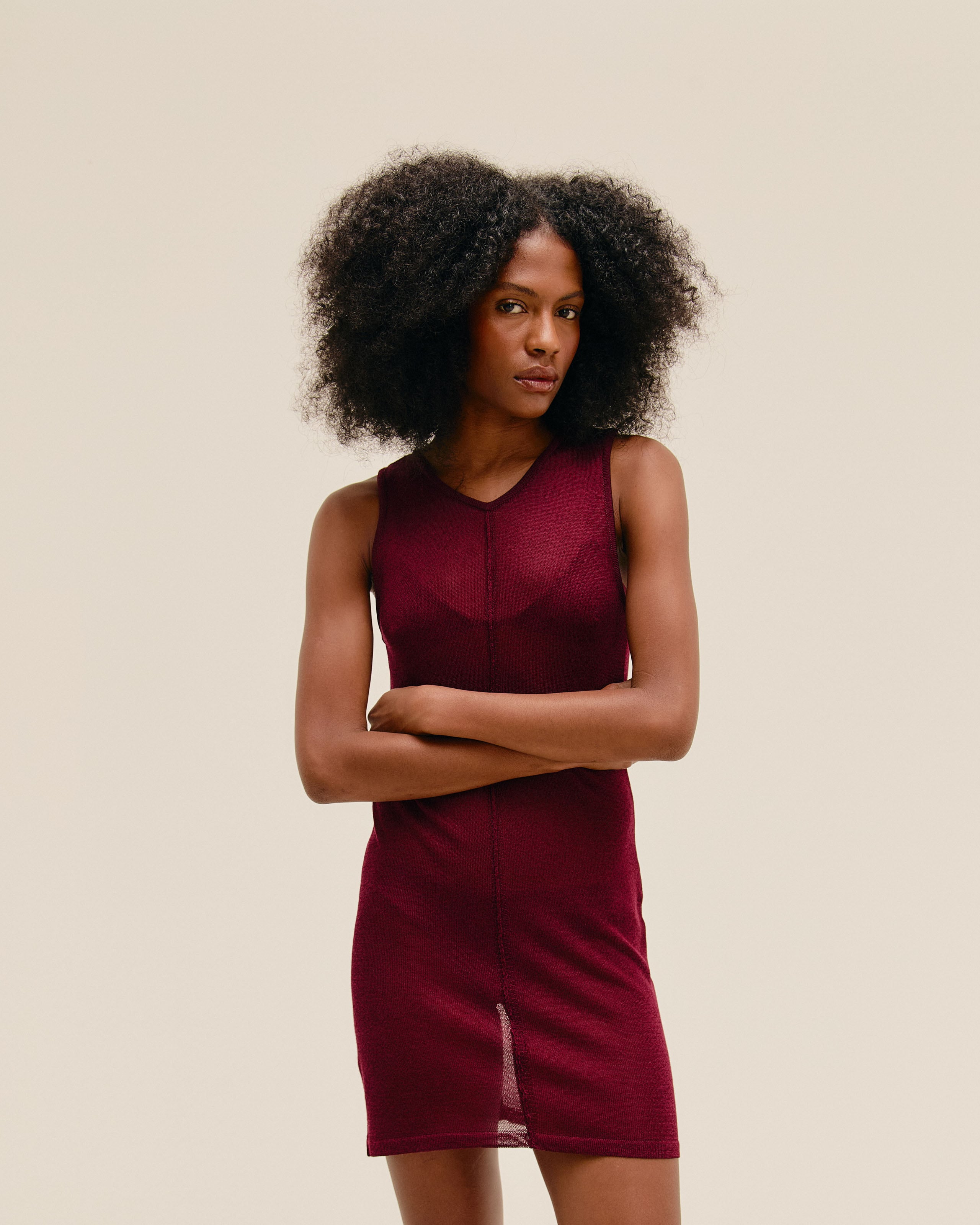 Vestido Isa Tricot Vinho