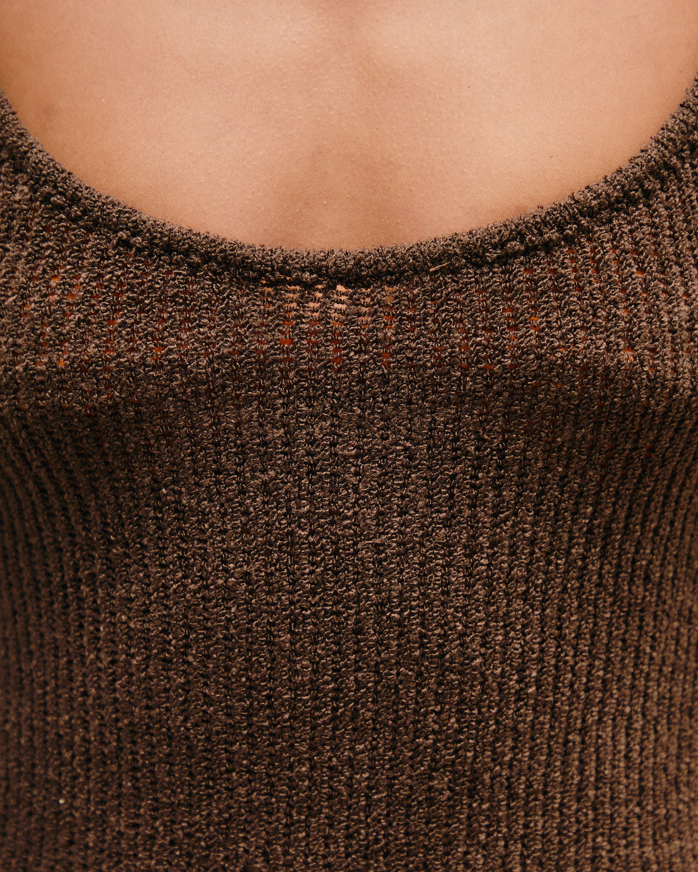 Vestido Isla Mini Tricot Marrom Brauna