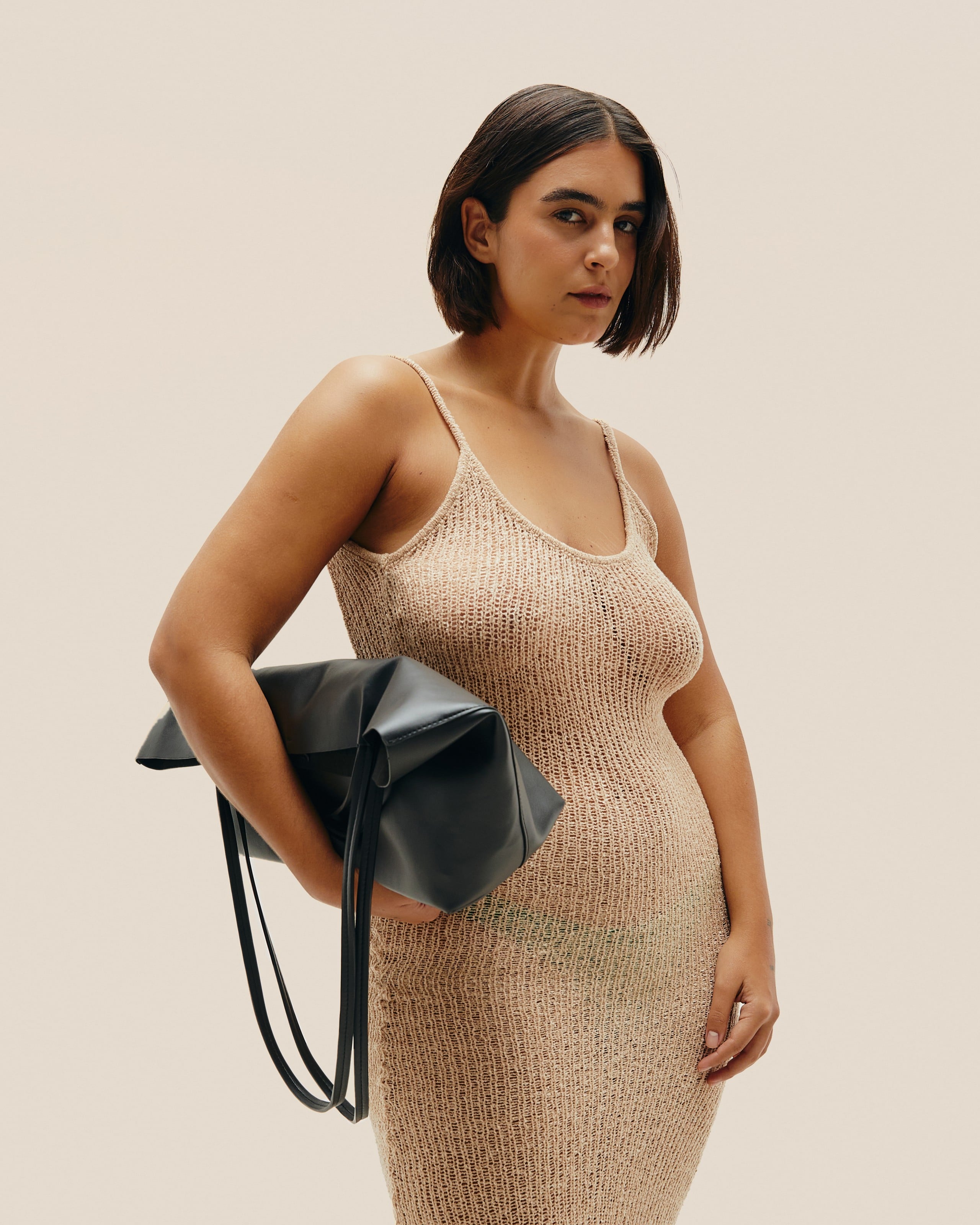 Vestido Isla Tricot Bege