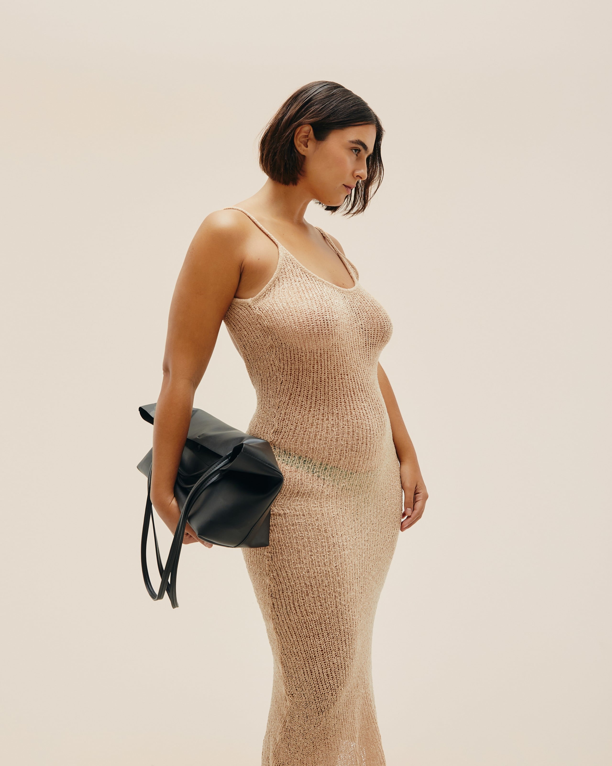 Vestido Isla Tricot Bege