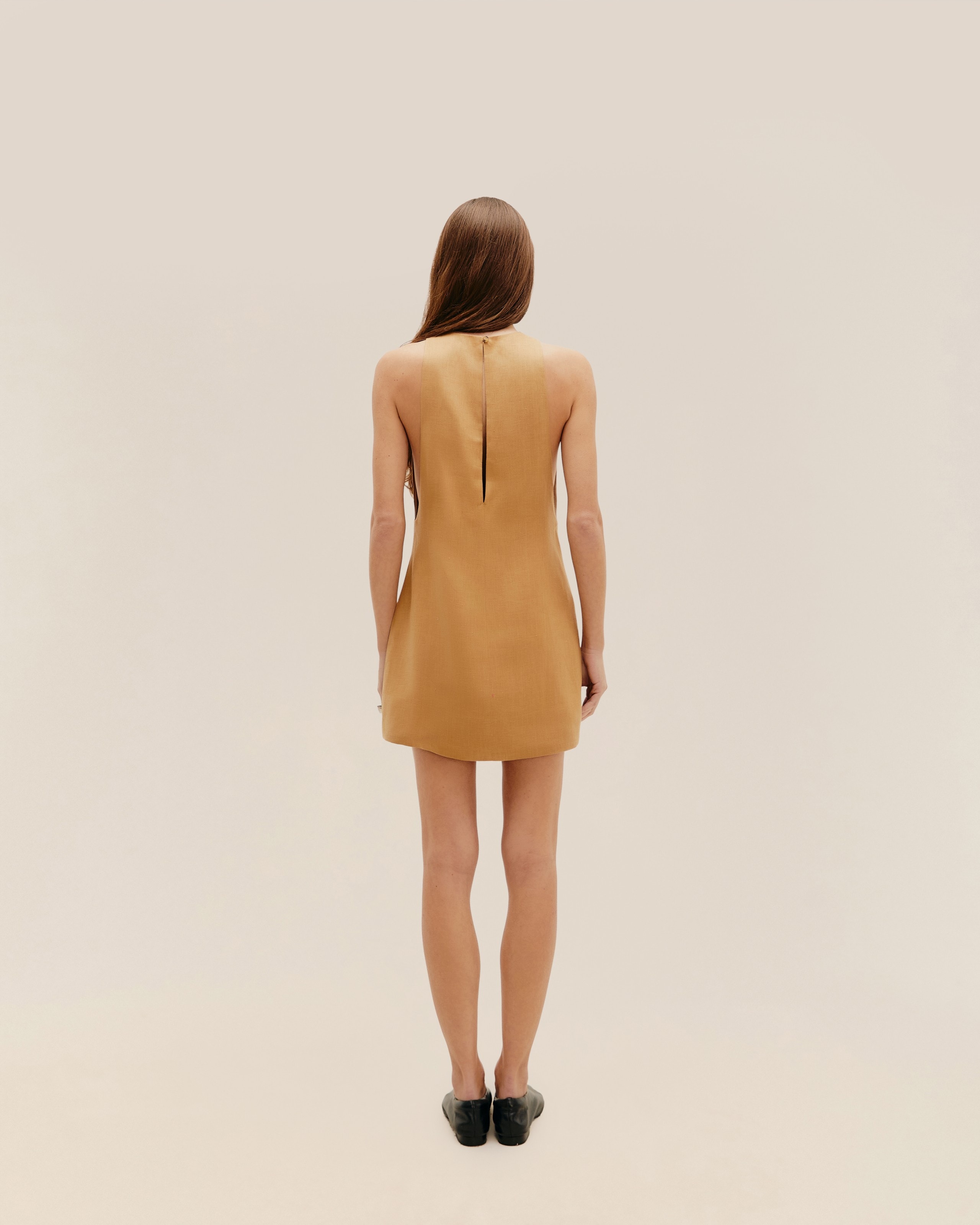 Vestido Iva Linho Bege Zucca