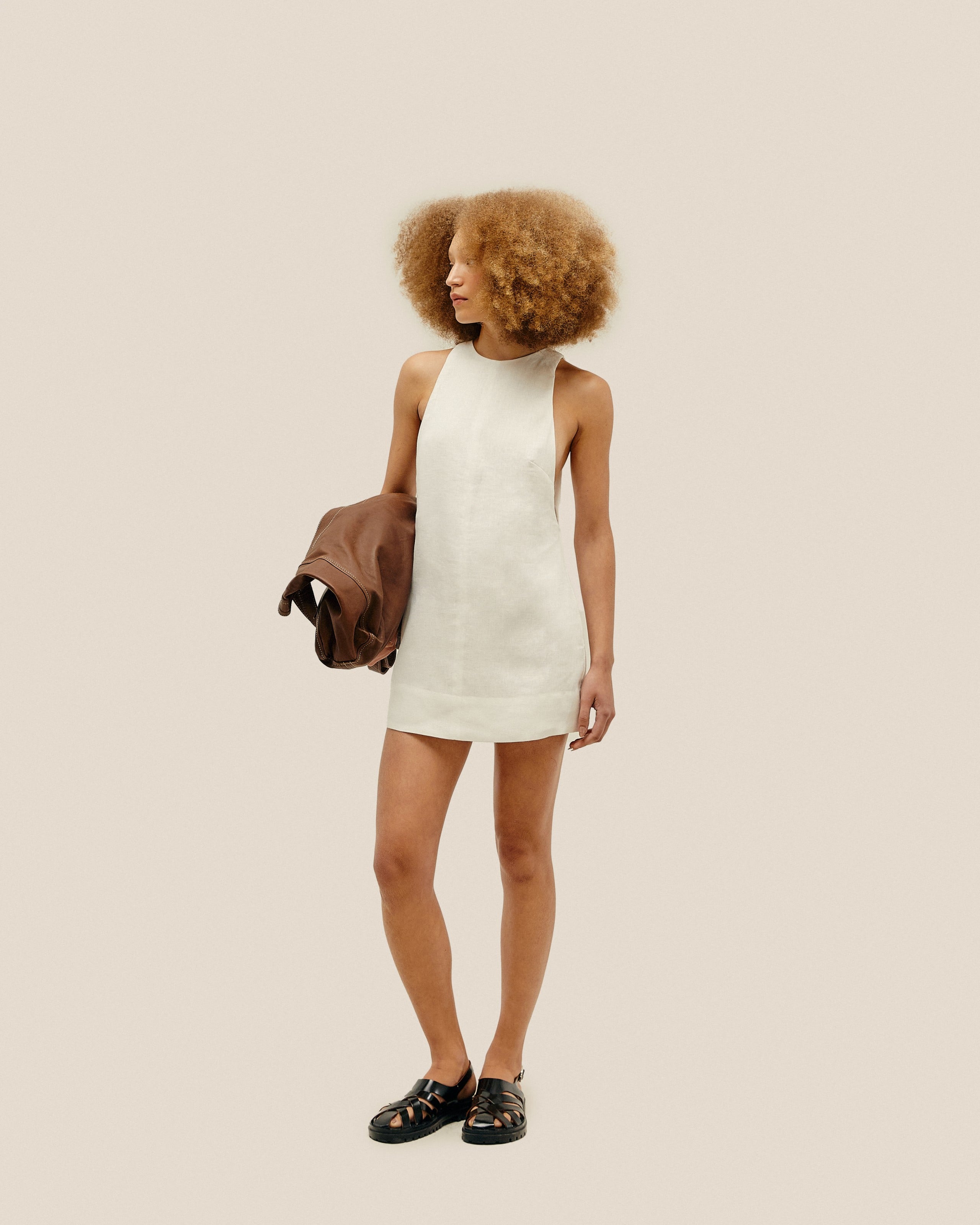 Vestido Iva Mini Linho Off-White