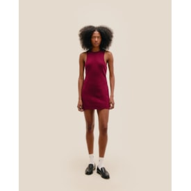 Haight — Vestido Iva Tricot Vinho Marsala