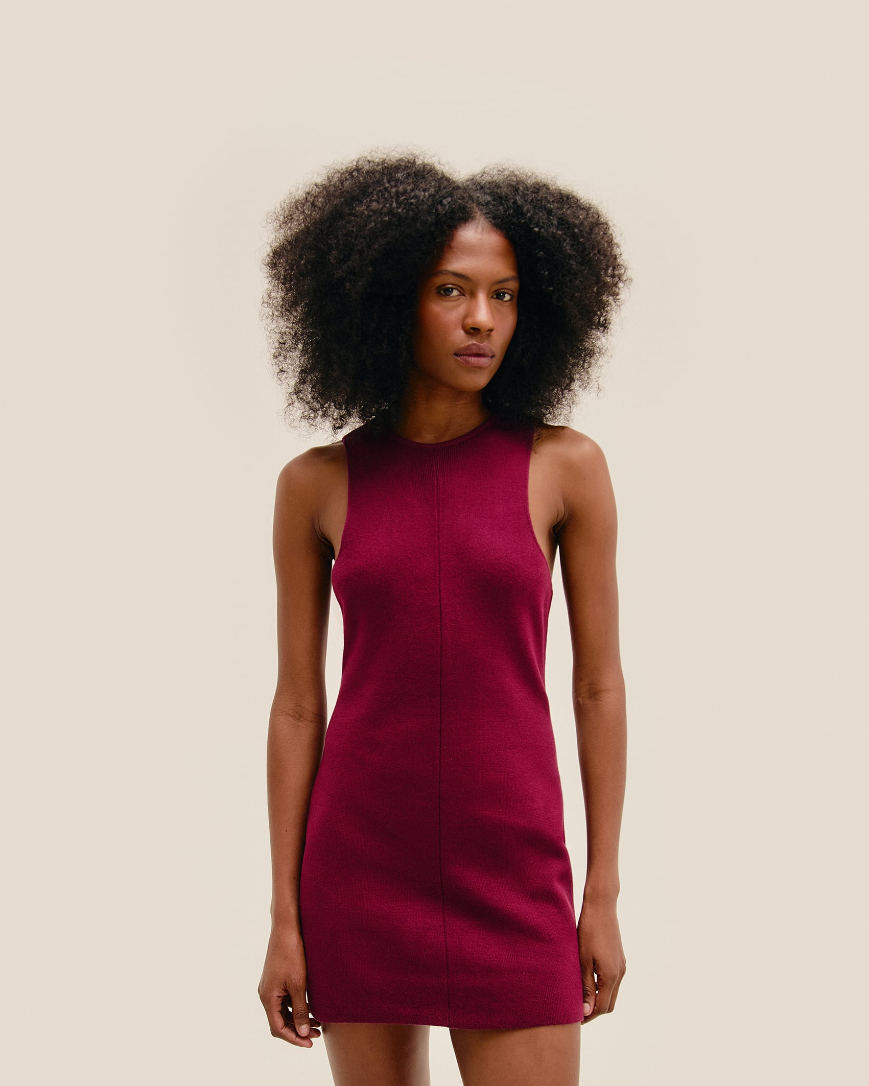 Vestido Iva Tricot Vinho Marsala