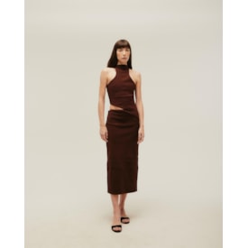 Haight — Vestido Ivy Tricot Marrom