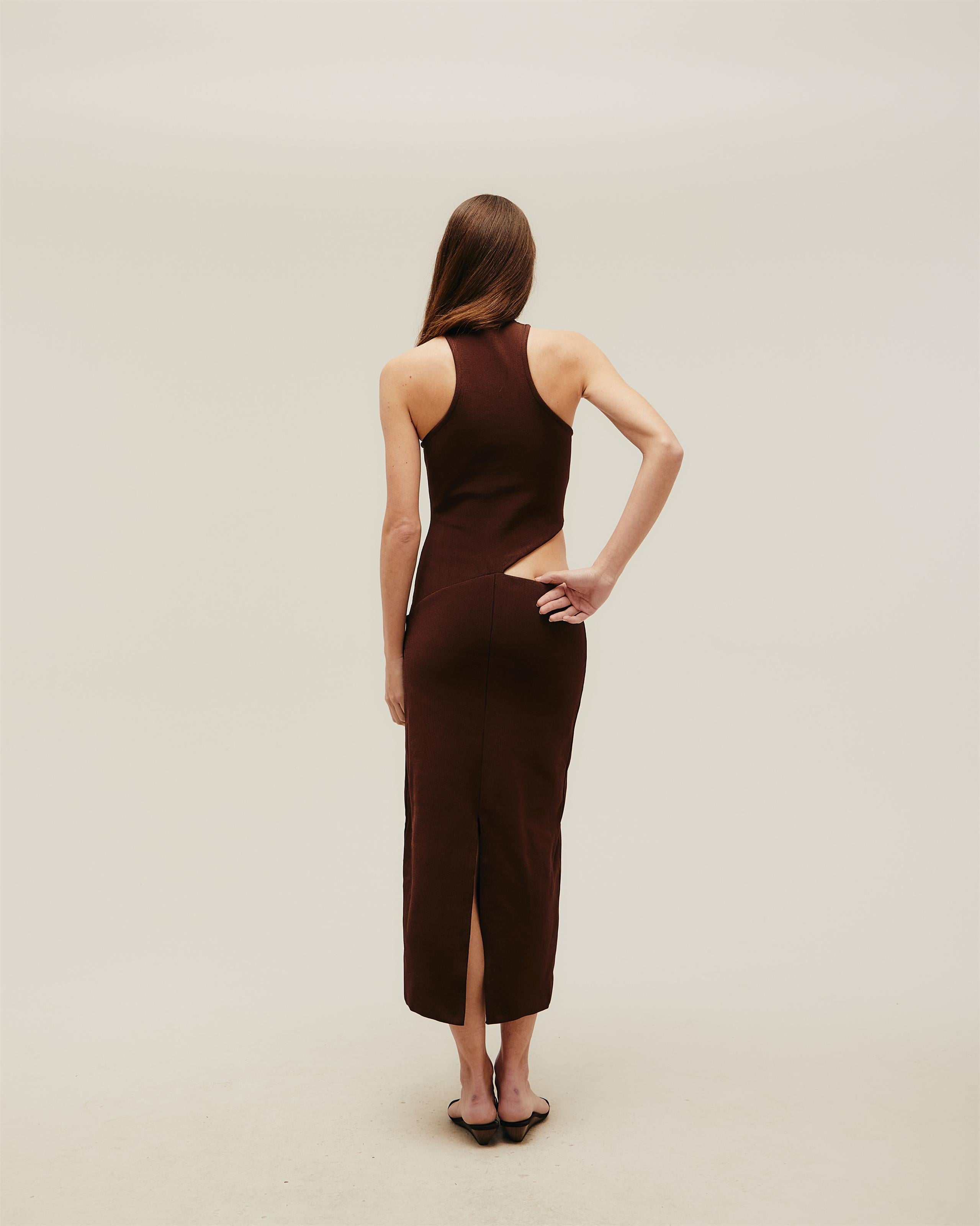 Vestido Ivy Tricot Marrom Brauna