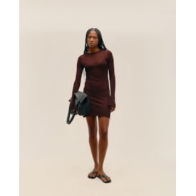 Haight — Vestido Jane Tricot Marrom Brauna