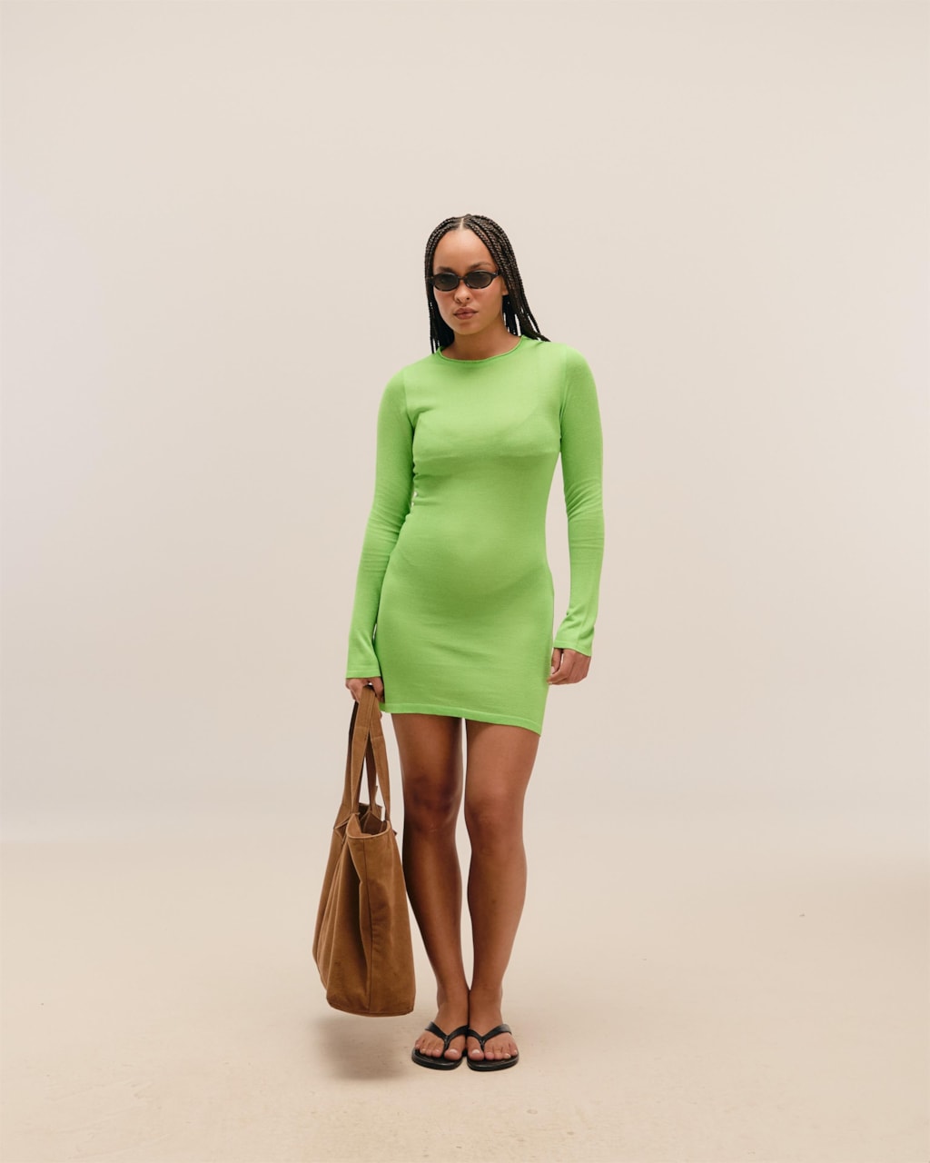 Vestido Jane Tricot Verde Enlevo