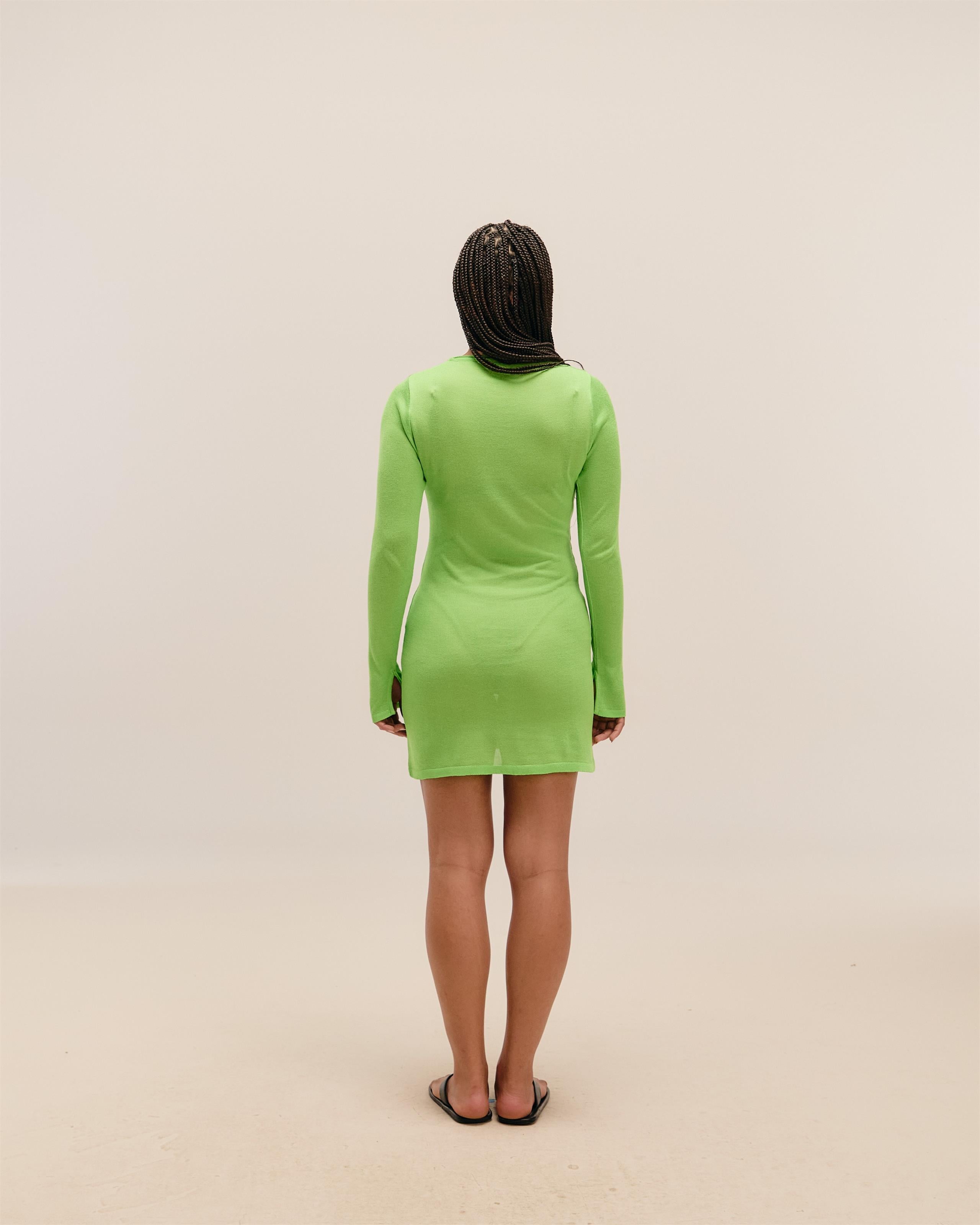 Vestido Jane Tricot Verde Enlevo