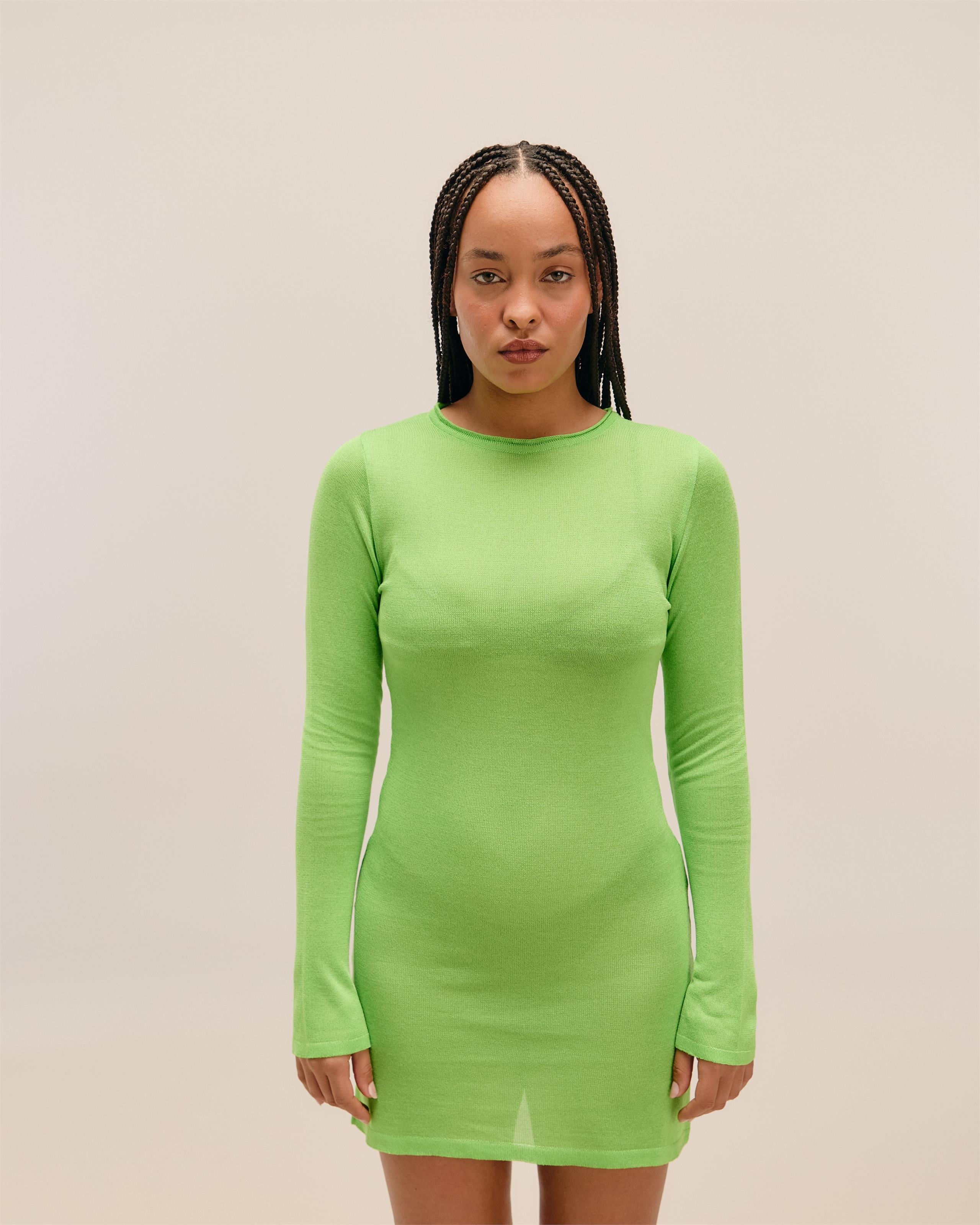Vestido Jane Tricot Verde Enlevo