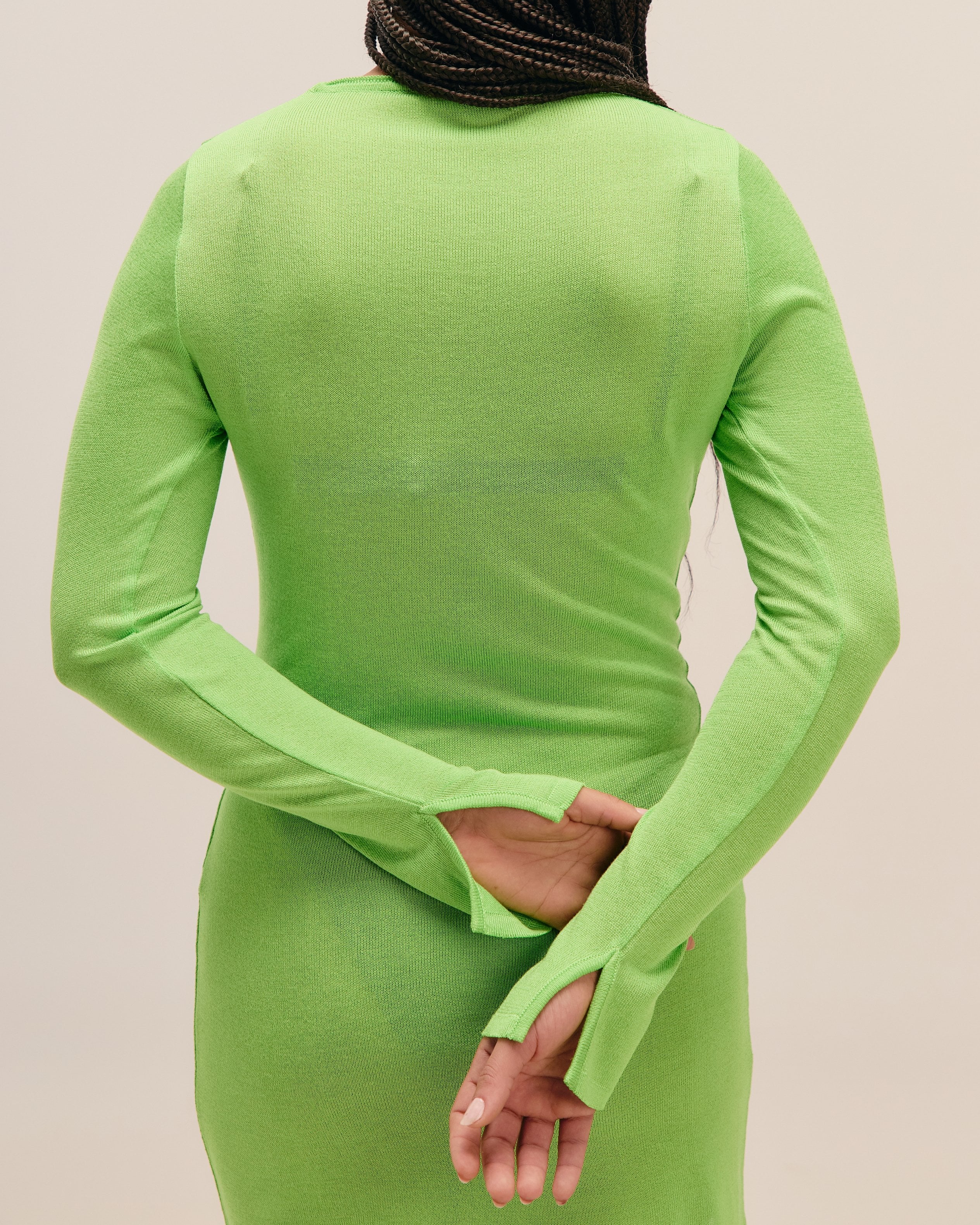 Vestido Jane Tricot Verde Enlevo