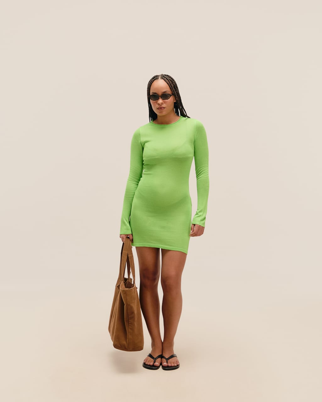 Vestido Jane Tricot Verde Enlevo
