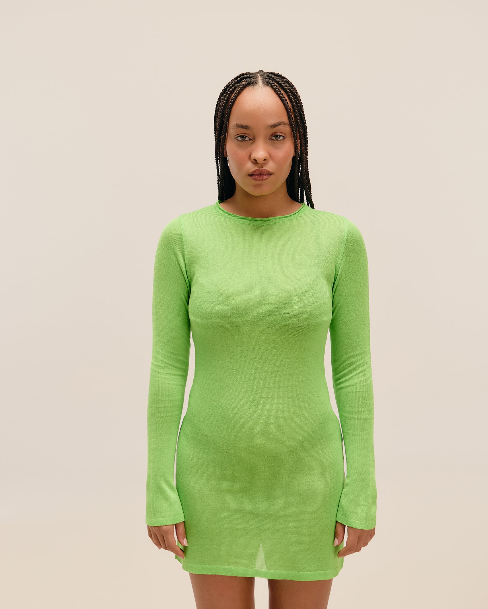 Vestido Jane Tricot Verde Enlevo