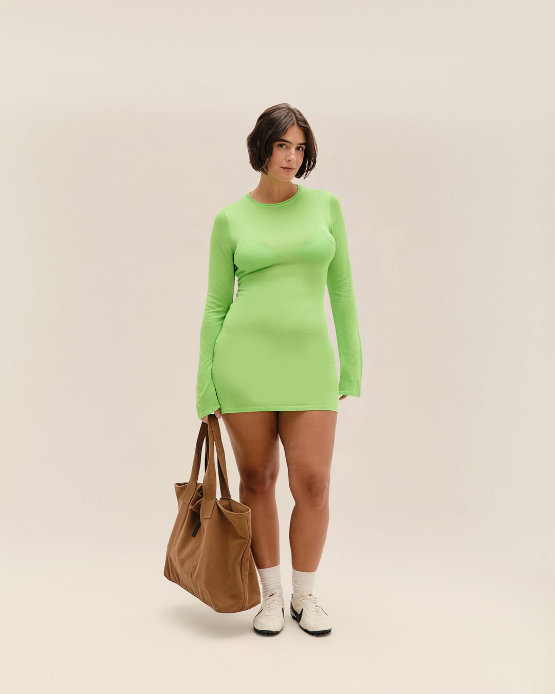 Vestido Jane Tricot Verde Enlevo