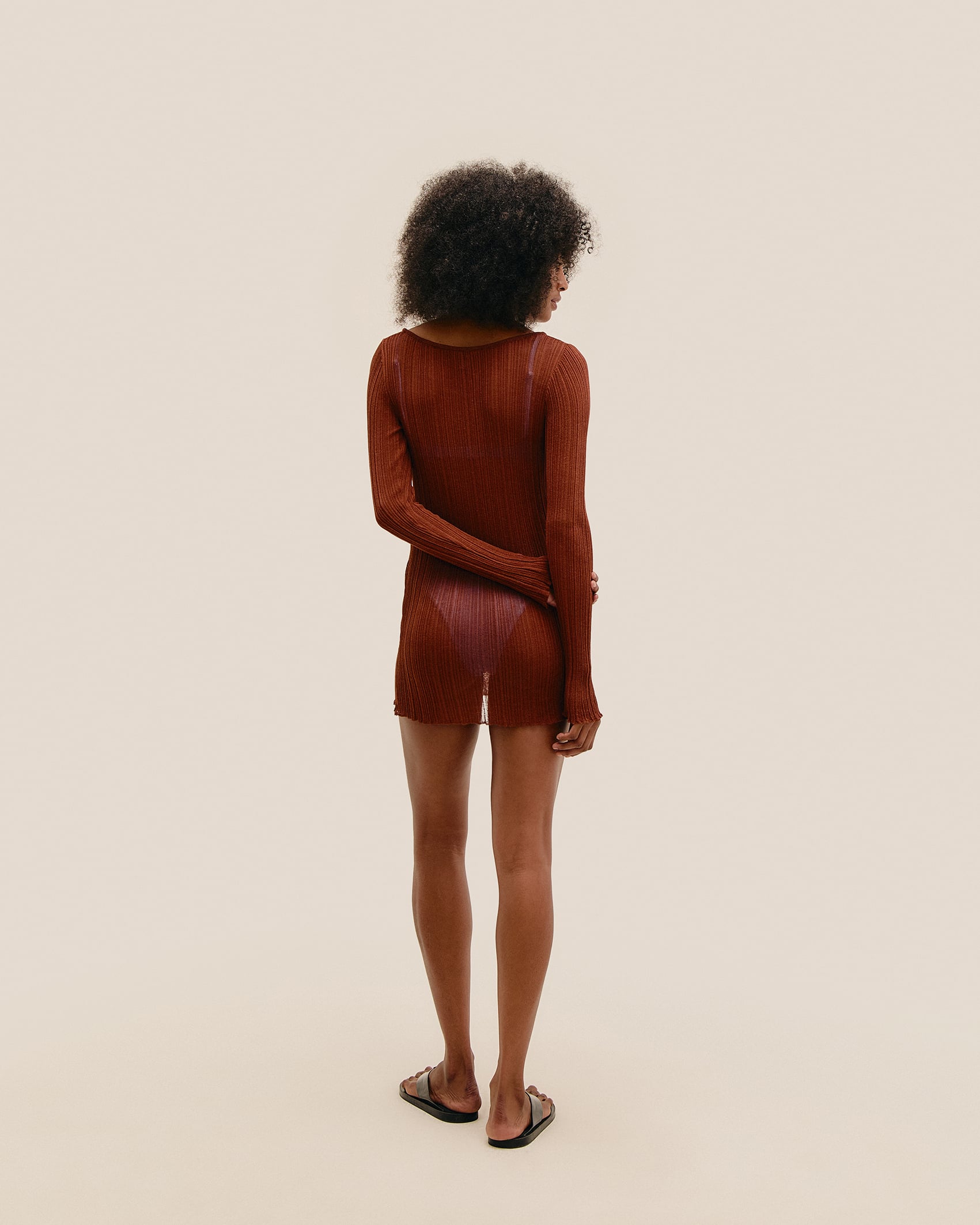 Vestido Leila Tricot Marrom