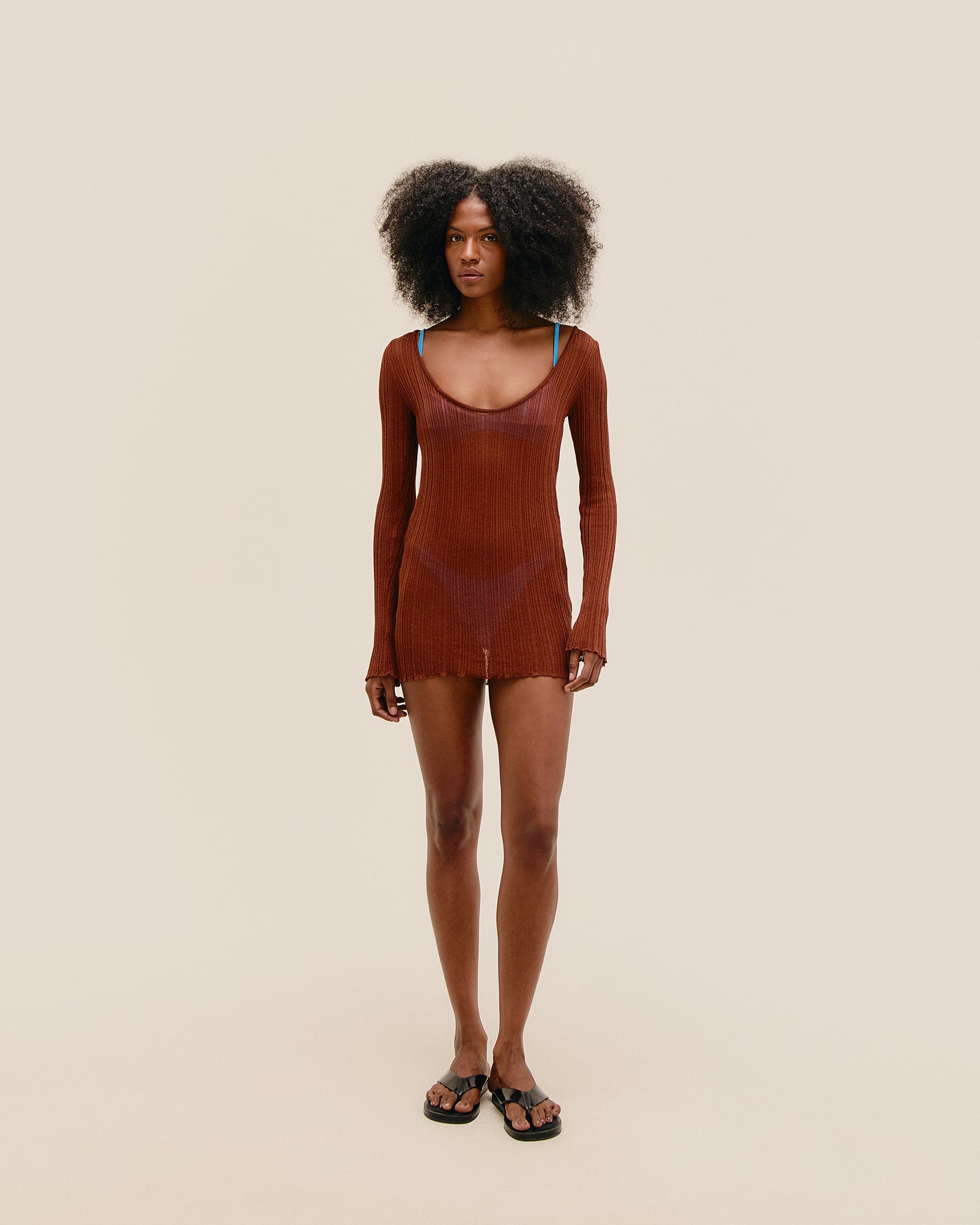 Vestido Leila Tricot Marrom