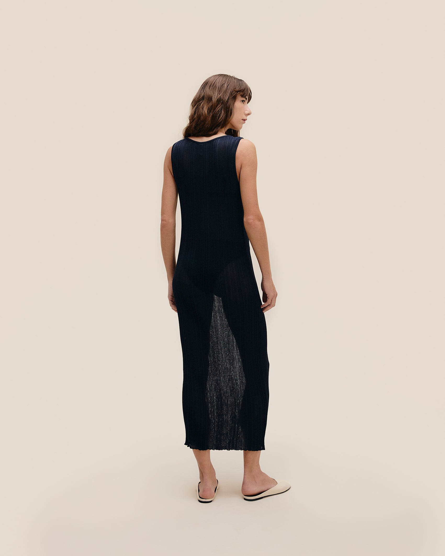 Vestido Lia Tricot Marinho Classico